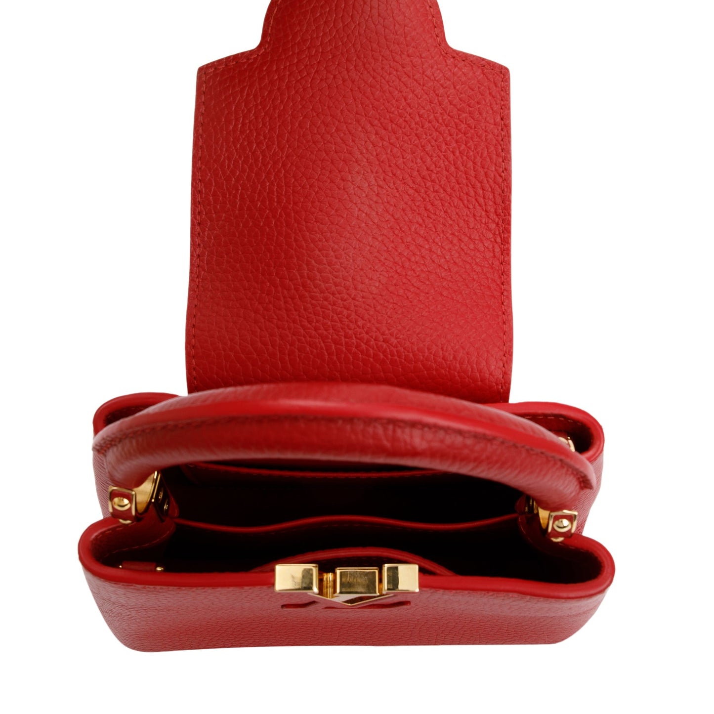 Louis Vuitton 2022 Red Taurillon Leather Capucines Mini