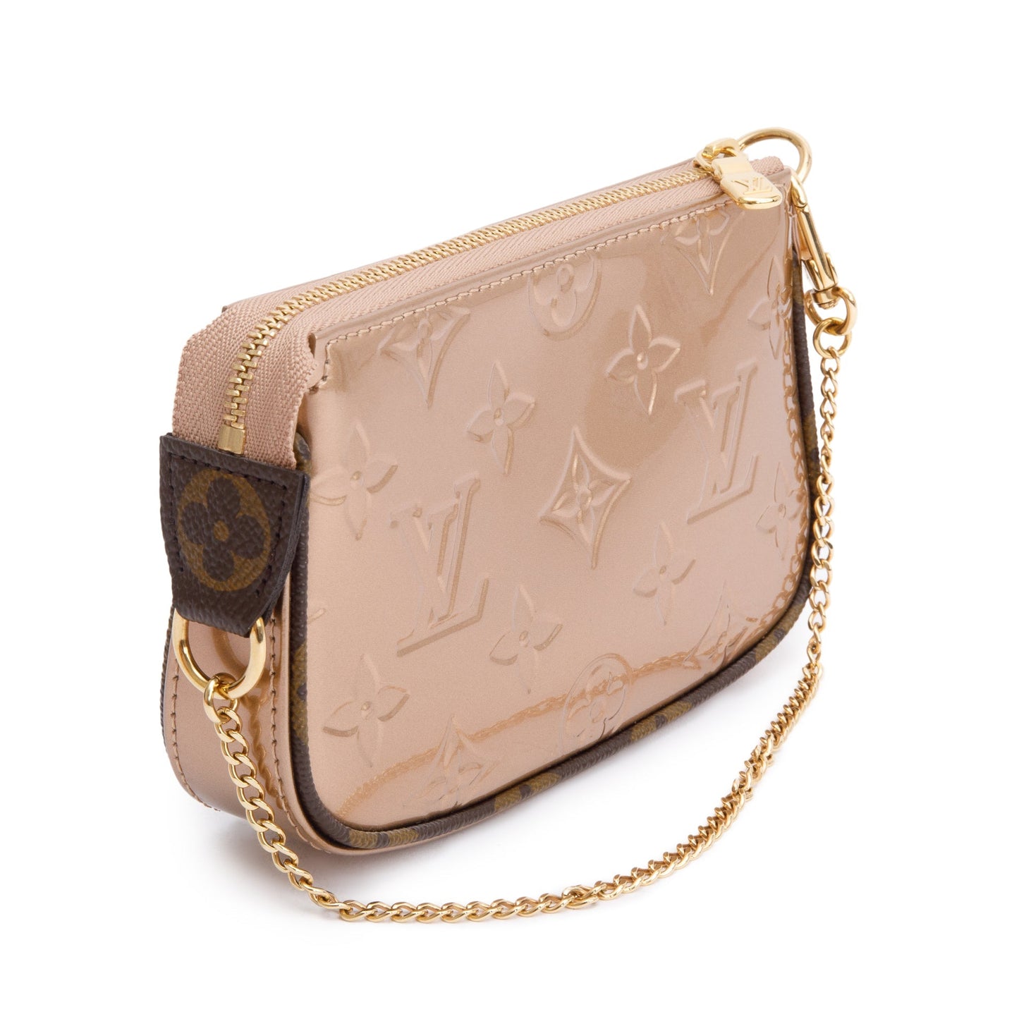 Louis Vuitton 2022 Rose Gold Monogram Vernis Leather Mini Pochette Accessoires