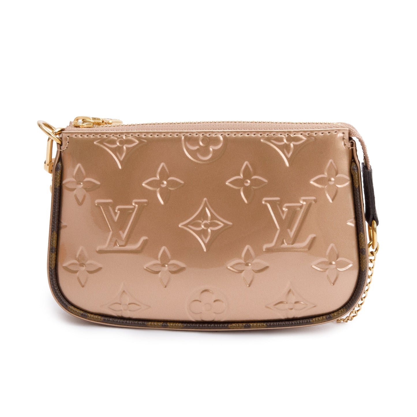 Louis Vuitton 2022 Rose Gold Monogram Vernis Leather Mini Pochette Accessoires