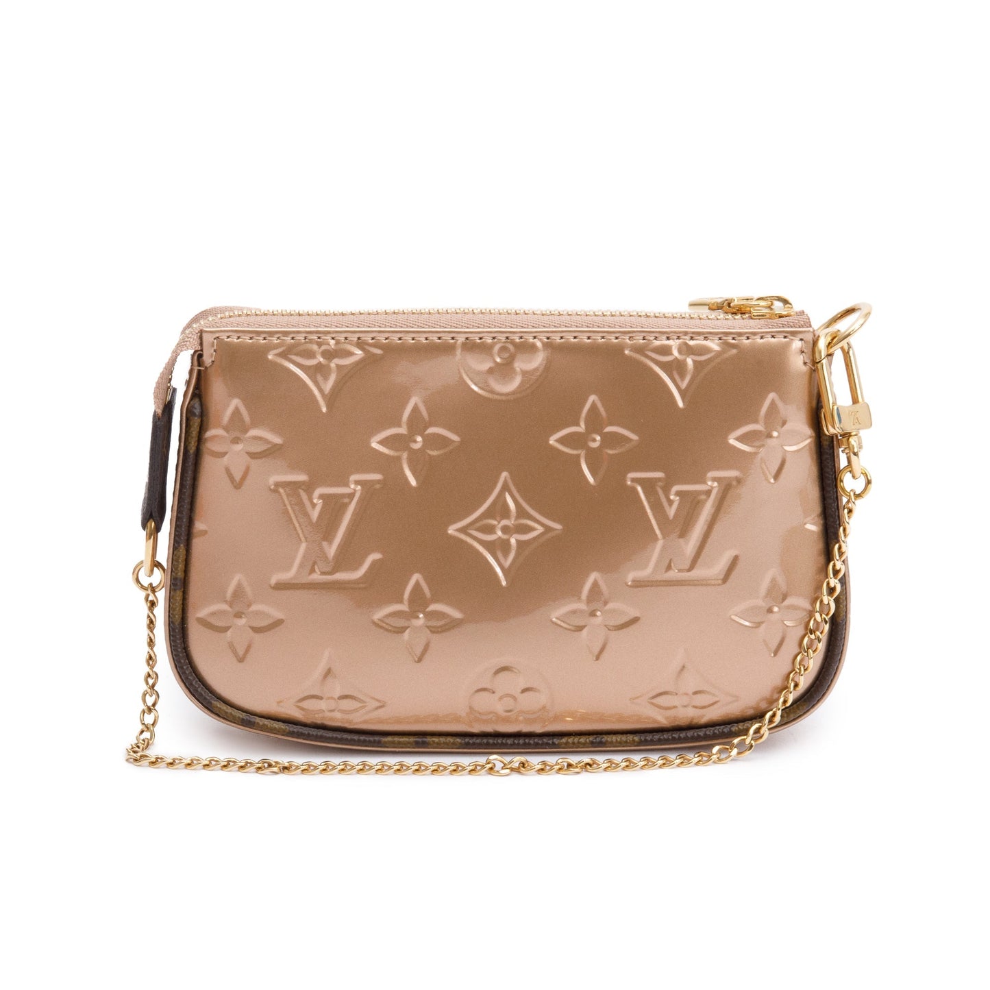 Louis Vuitton 2022 Rose Gold Monogram Vernis Leather Mini Pochette Accessoires