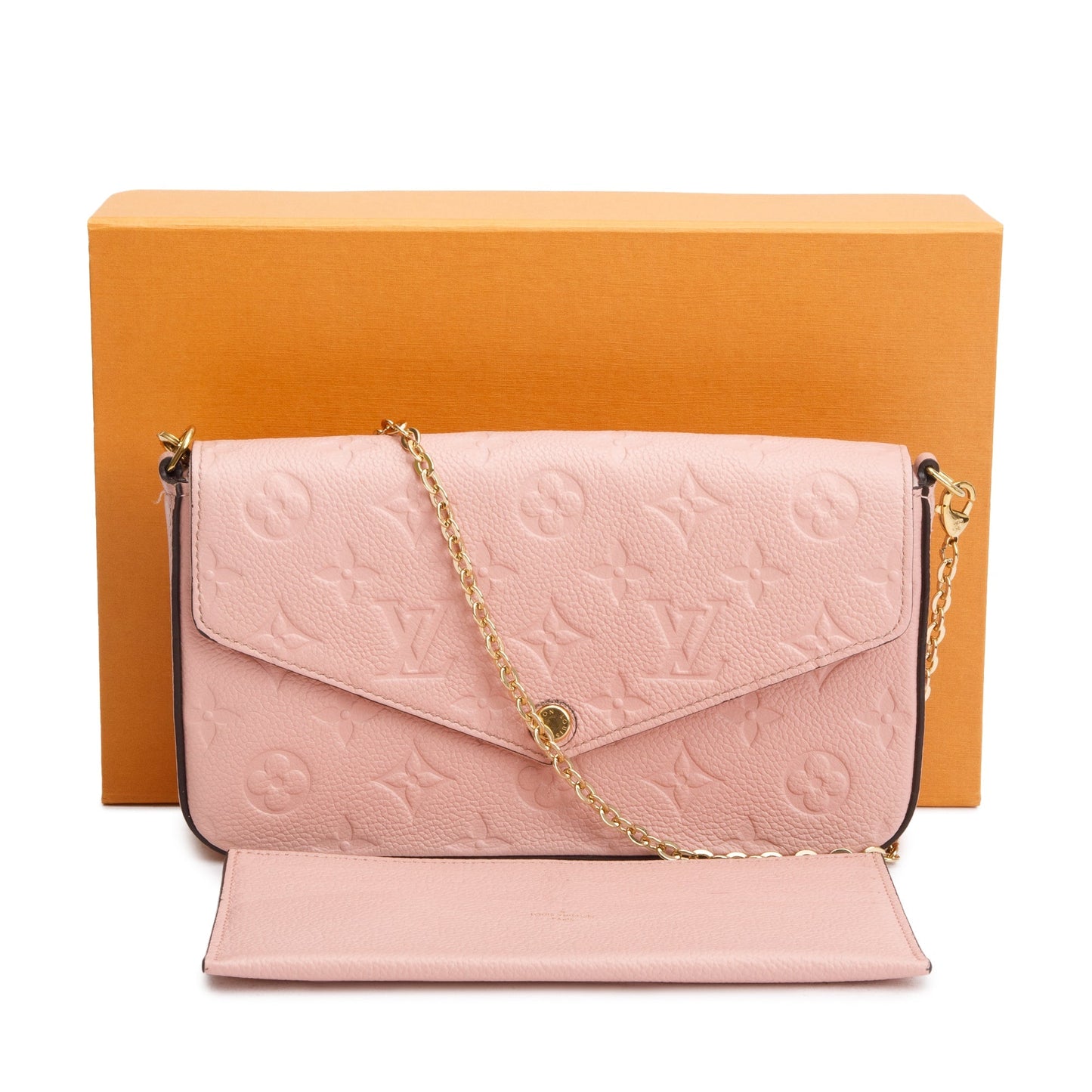 Louis Vuitton 2022 Rose Poudre Monogram Empreinte Leather Felicie Pochette
