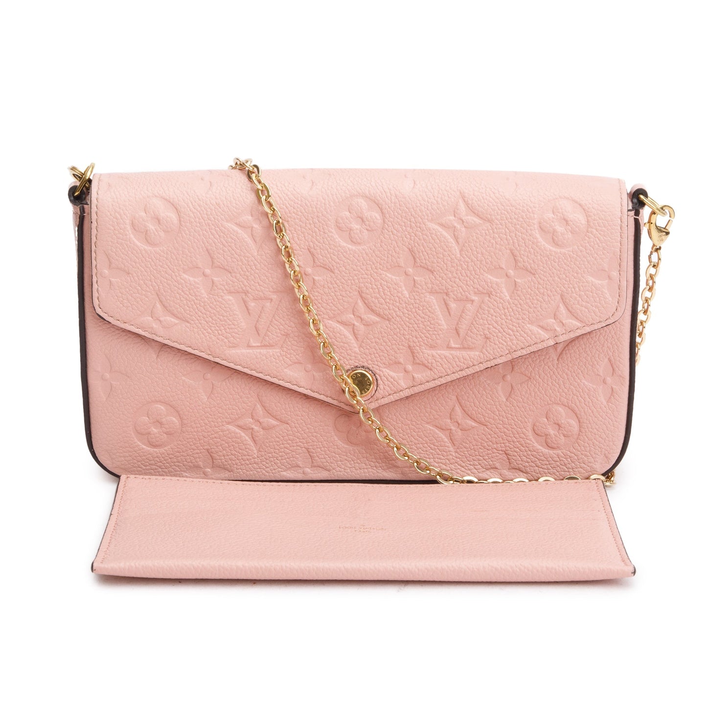 Louis Vuitton 2022 Rose Poudre Monogram Empreinte Leather Felicie Pochette