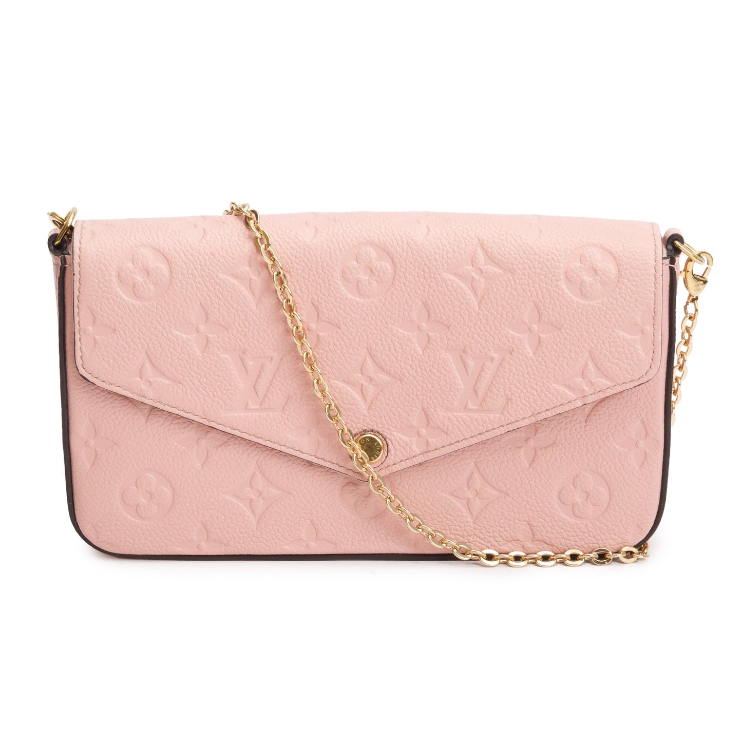 Louis Vuitton 2022 Rose Poudre Monogram Empreinte Leather Felicie Pochette