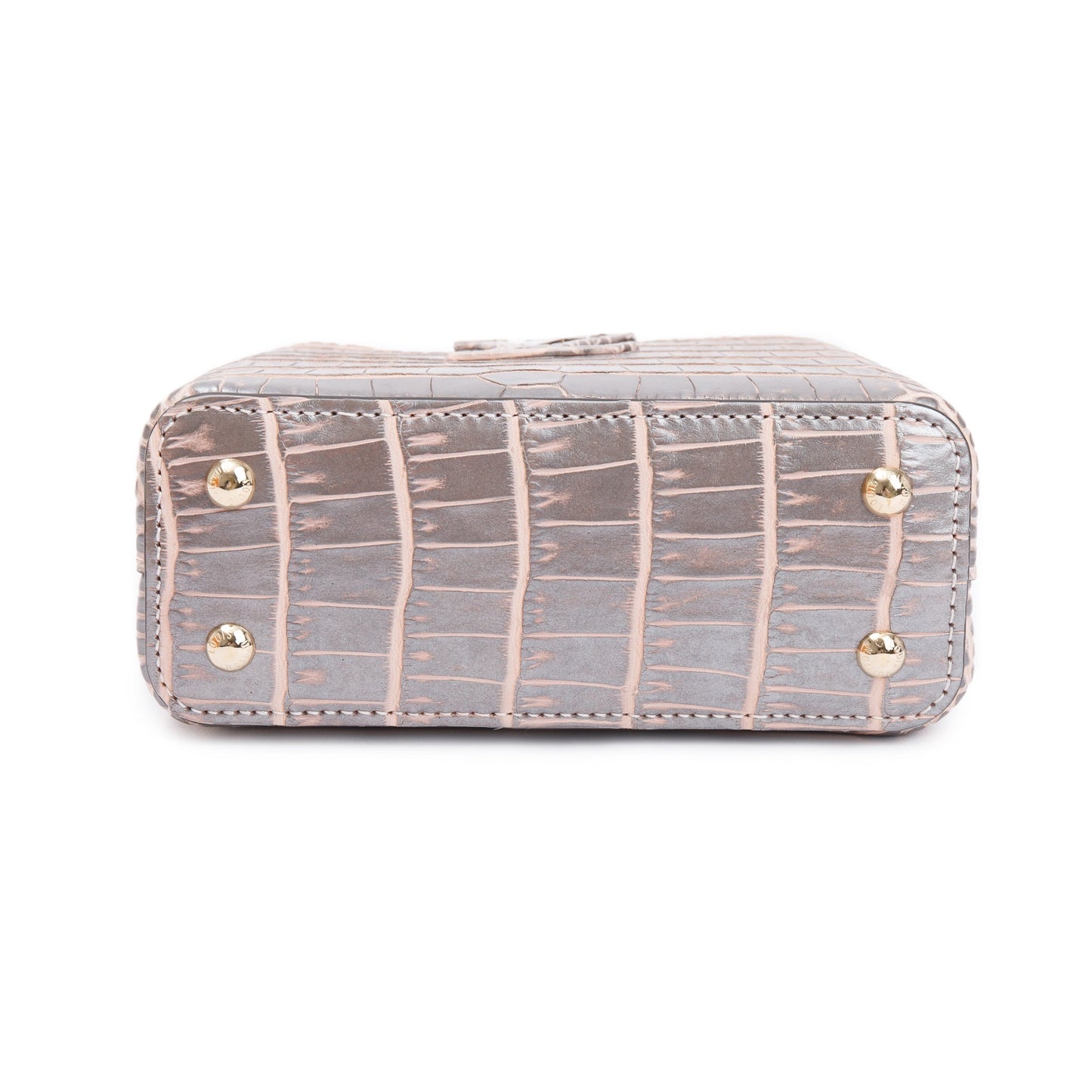 Louis Vuitton 2022 Silver/Pink Crocodilien Brillant Capucines Nano