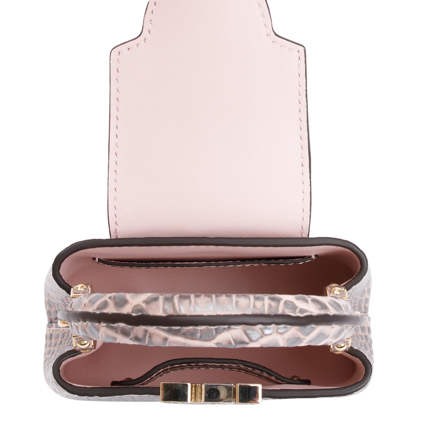Louis Vuitton 2022 Silver/Pink Crocodilien Brillant Capucines Nano