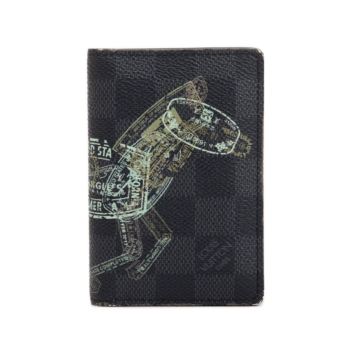Louis Vuitton 2022 Stamps Animal Damier Graphite Pocket Organizer