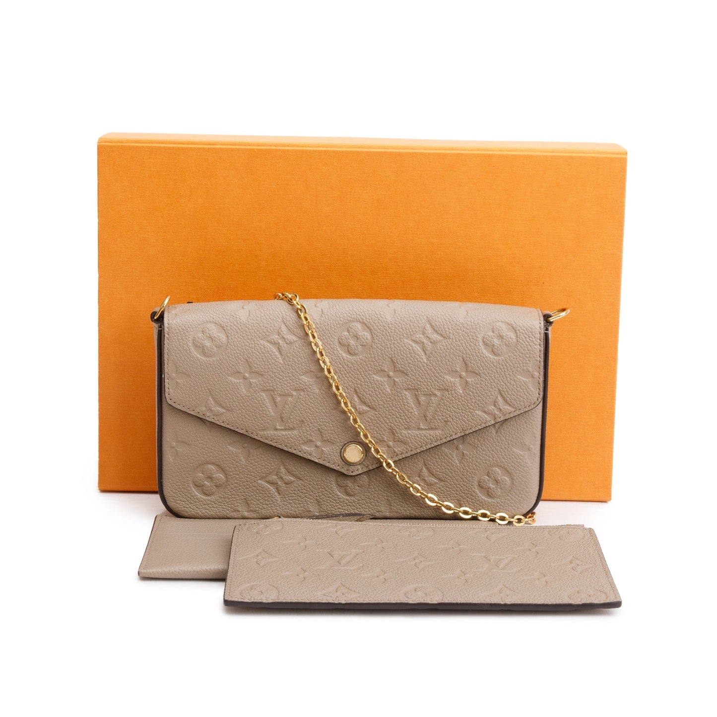 Louis Vuitton 2022 Turtledove Monogram Empreinte Leather Felicie Pochette