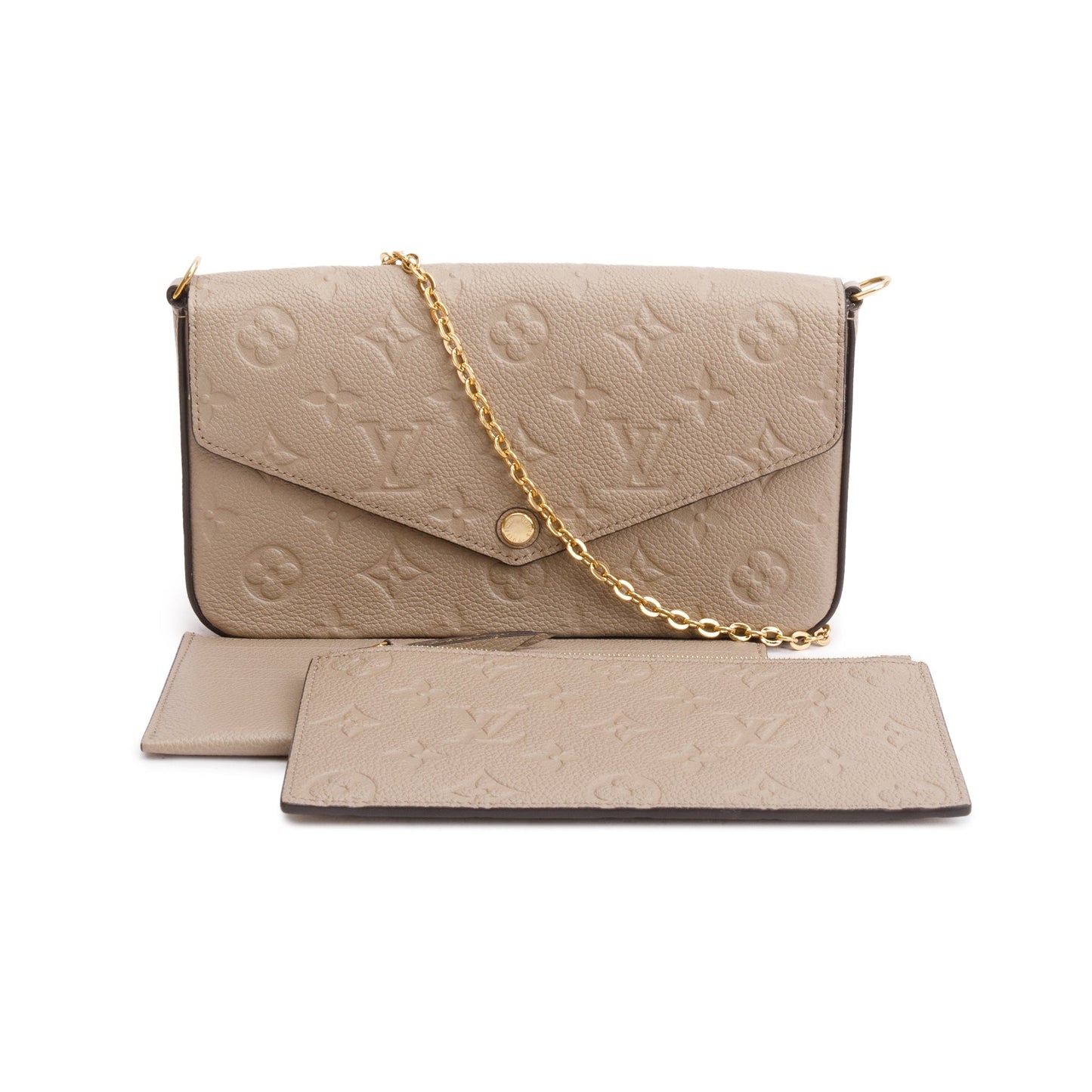 Louis Vuitton 2022 Turtledove Monogram Empreinte Leather Felicie Pochette
