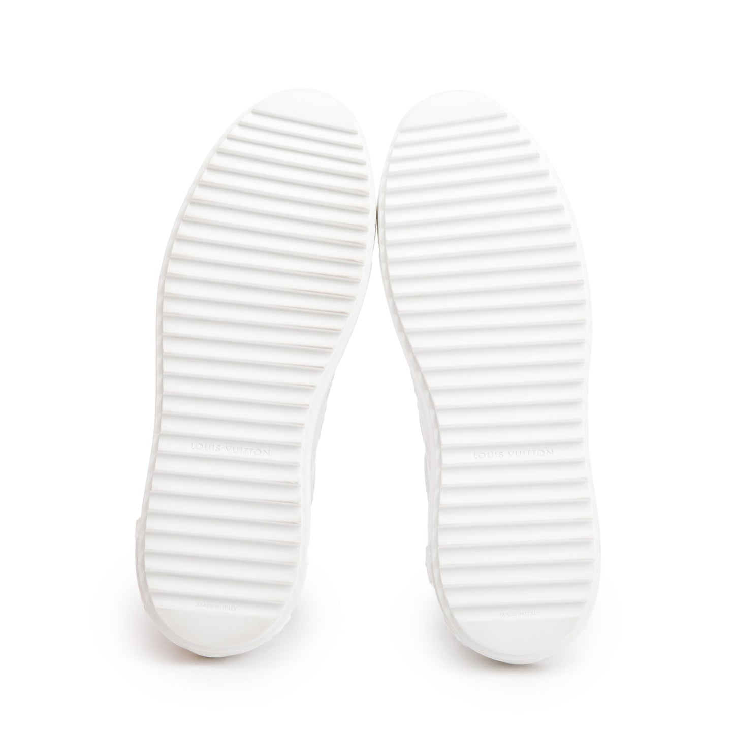 Louis Vuitton 2022 White Monogram Debosssed Leather Time Out Sneakers, Size 41