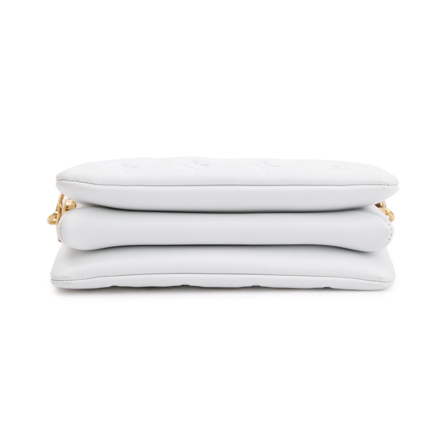 Louis Vuitton 2022 White Monogram Embossed Lambskin Leather Coussin BB