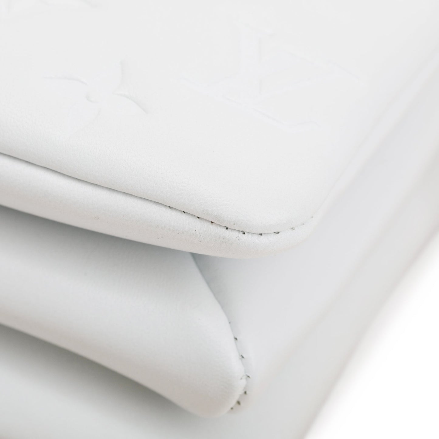 Louis Vuitton 2022 White Monogram Embossed Lambskin Leather Coussin BB