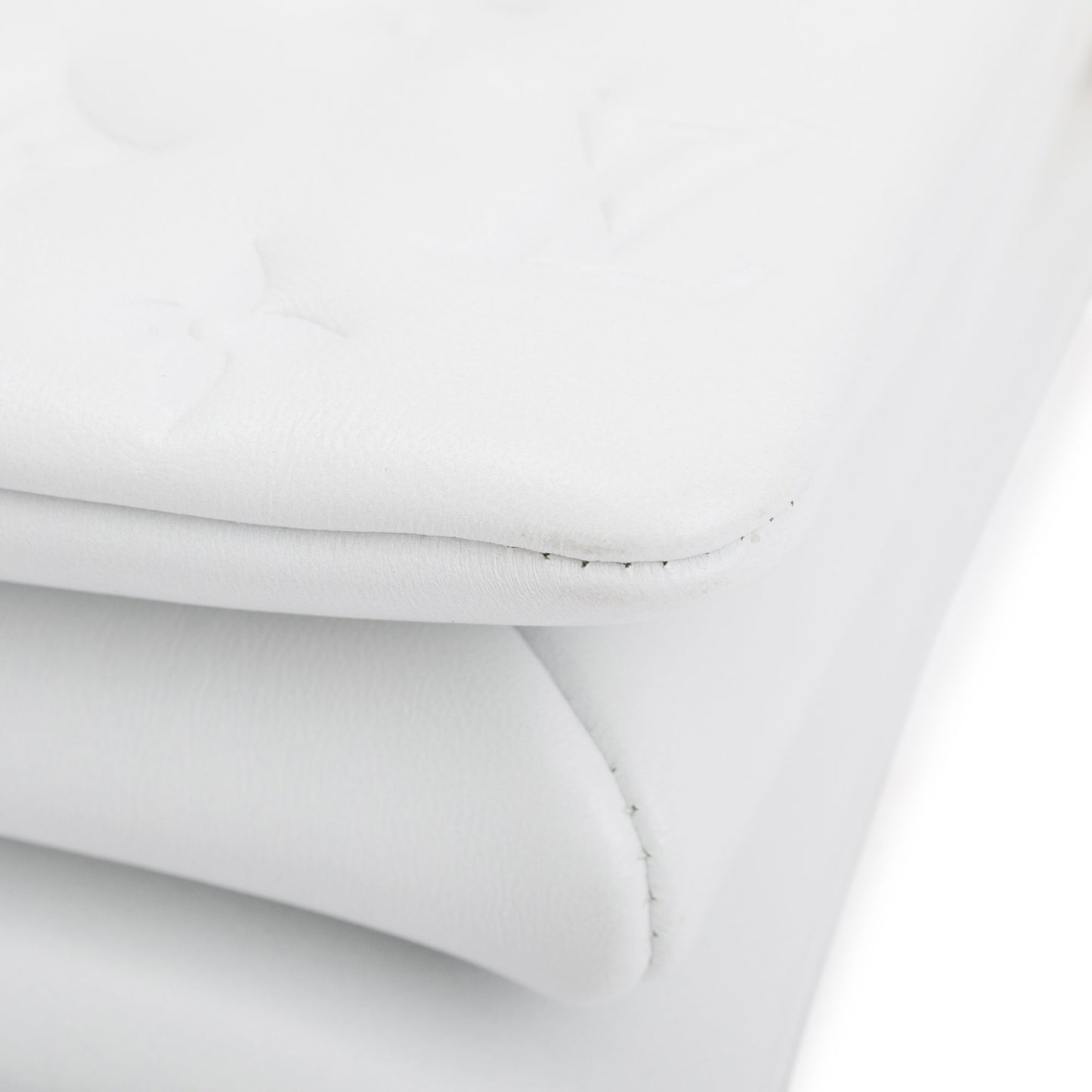Louis Vuitton 2022 White Monogram Embossed Lambskin Leather Coussin BB