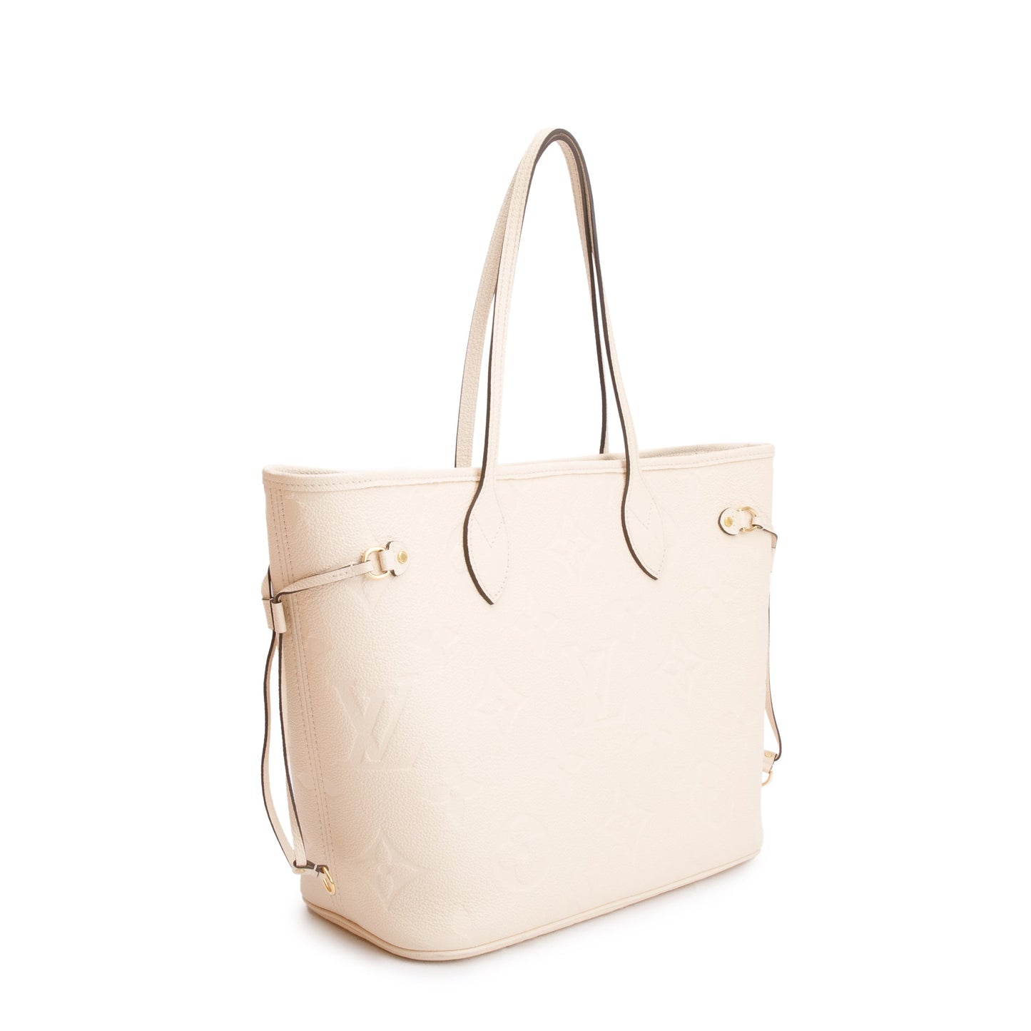 Louis Vuitton 2022 White Monogram Empreinte Leather Neverfull MM