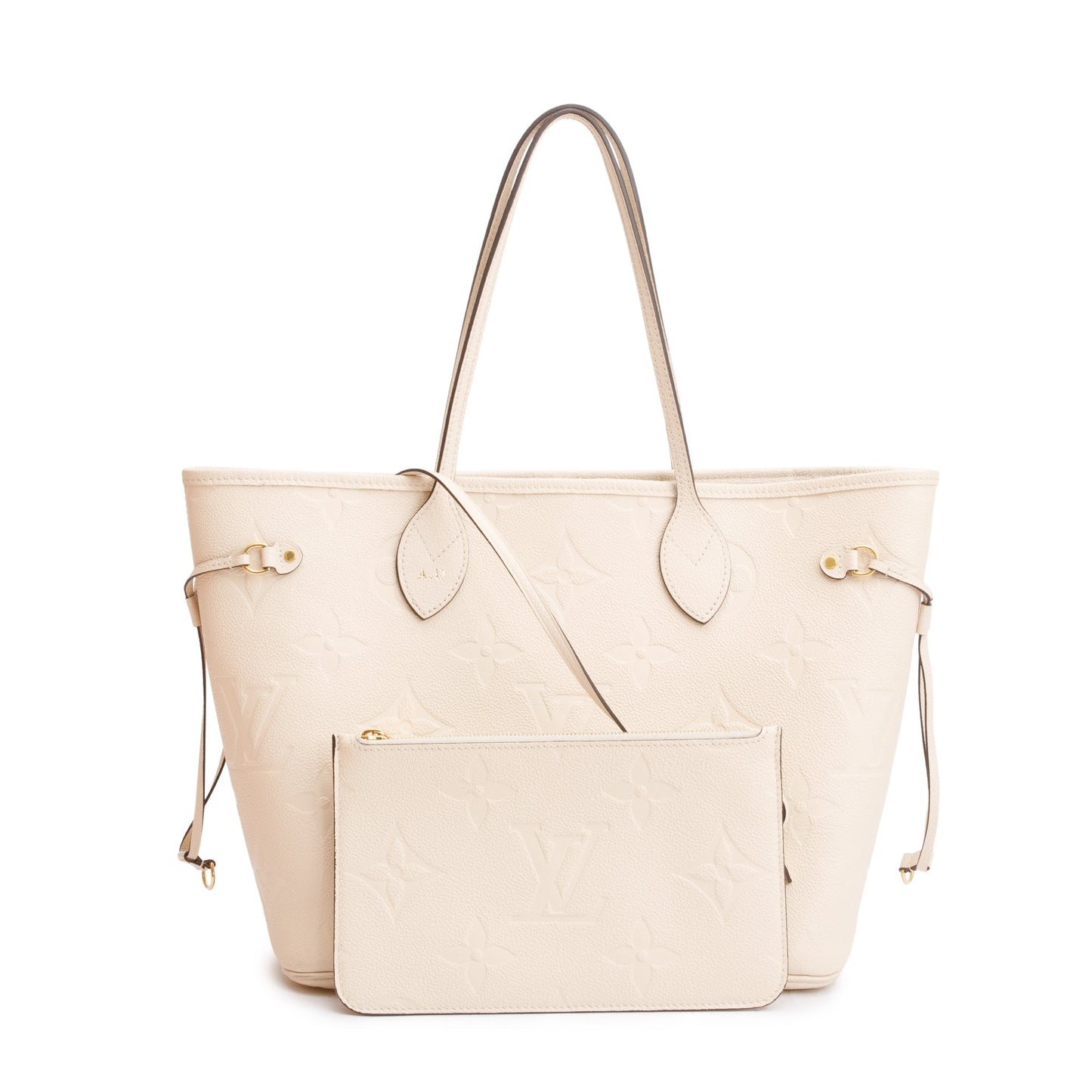 Louis Vuitton 2022 White Monogram Empreinte Leather Neverfull MM