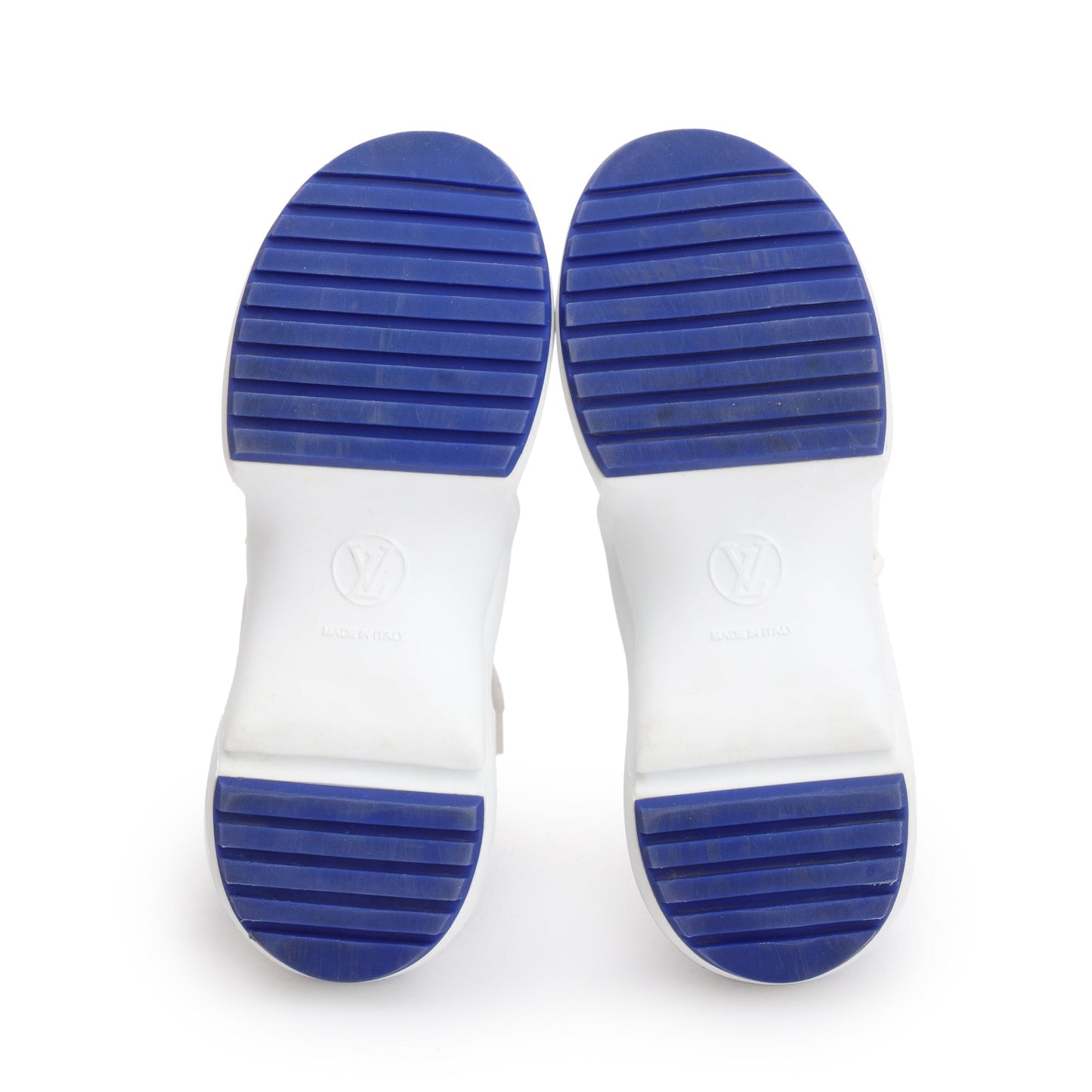 Louis Vuitton 2022 White/Blue Monogram Velvet & Leather LV Archlight Sneakers, Size 37