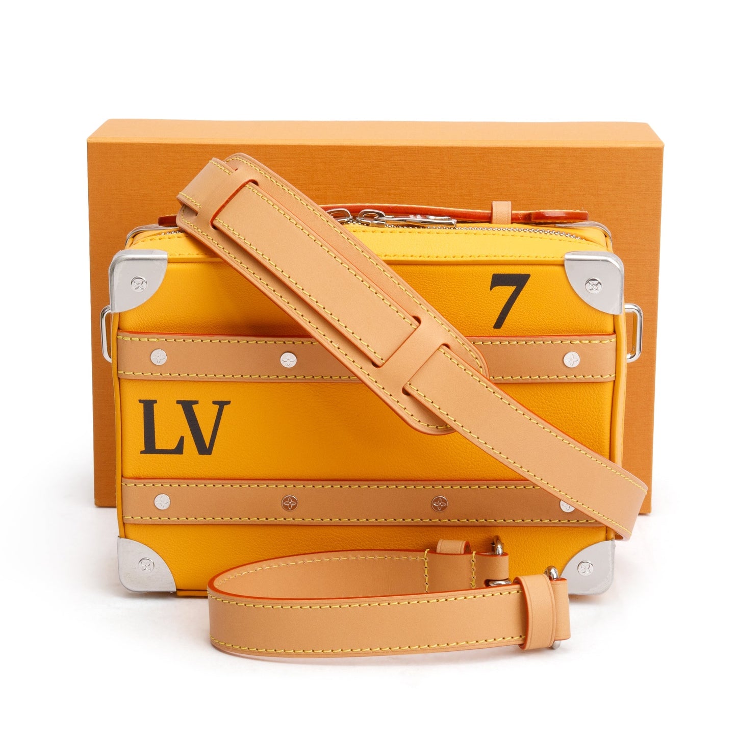 Louis Vuitton 2022 Yellow Leather Handle Soft Trunk Bag