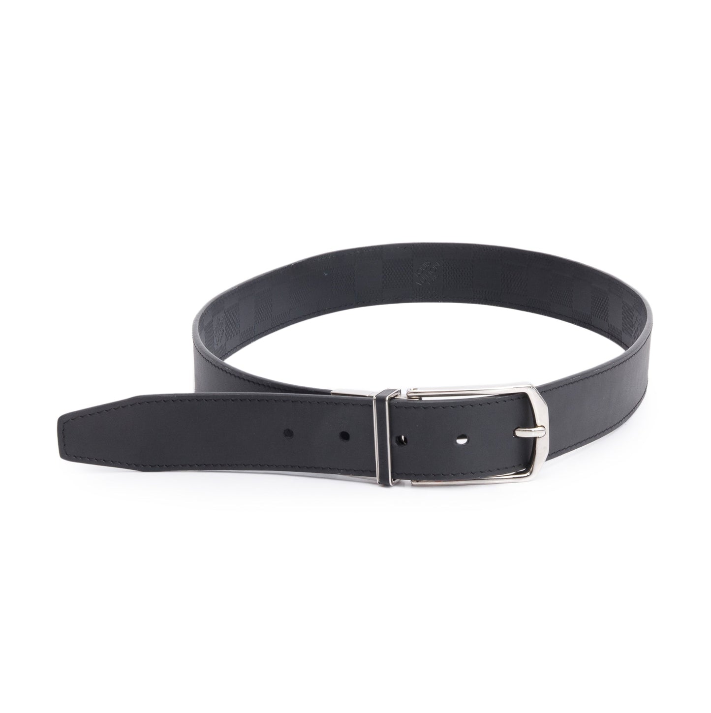 Louis Vuitton  2023 Black Damier Infini Leather Pont Neuf 35 MM Belt, Size 85 34
