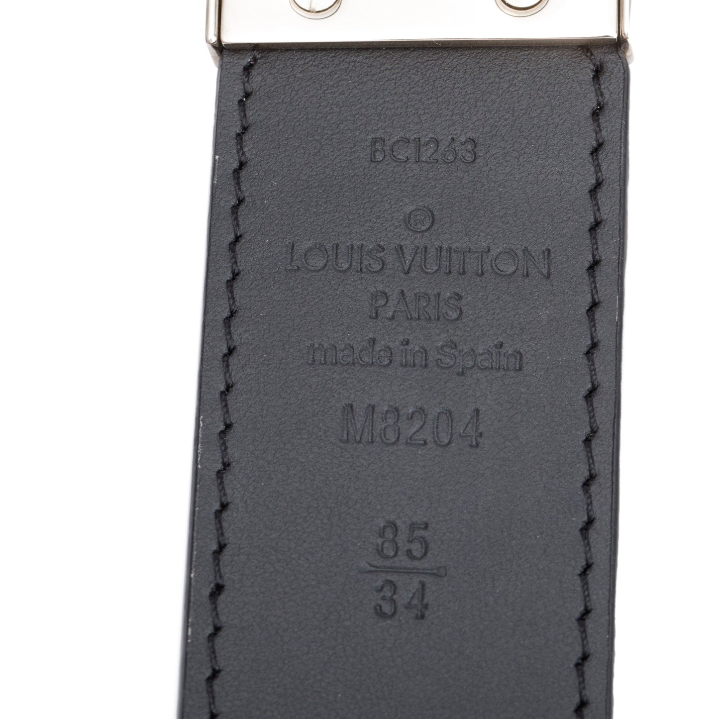 Louis Vuitton  2023 Black Damier Infini Leather Pont Neuf 35 MM Belt, Size 85 34
