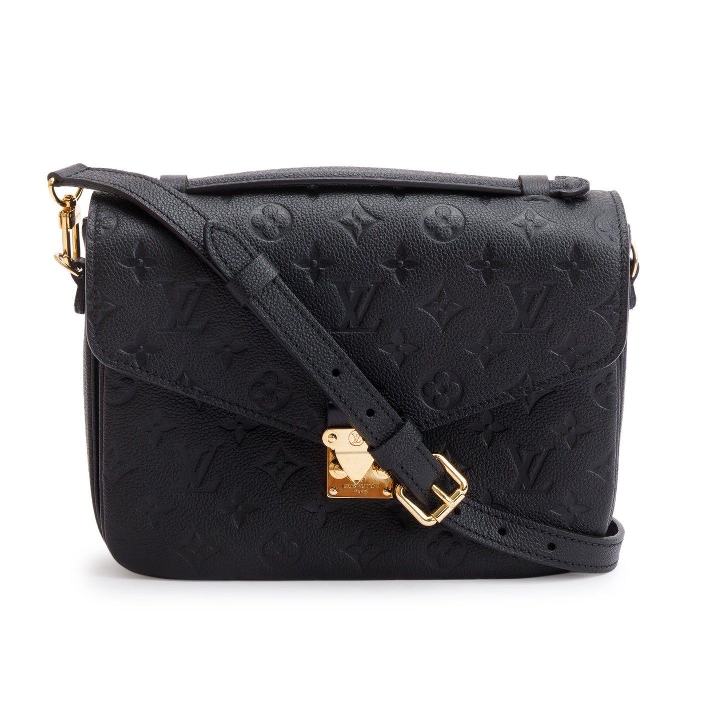 Louis Vuitton 2023 Black Monogram Empreinte Leather Pochette Metis