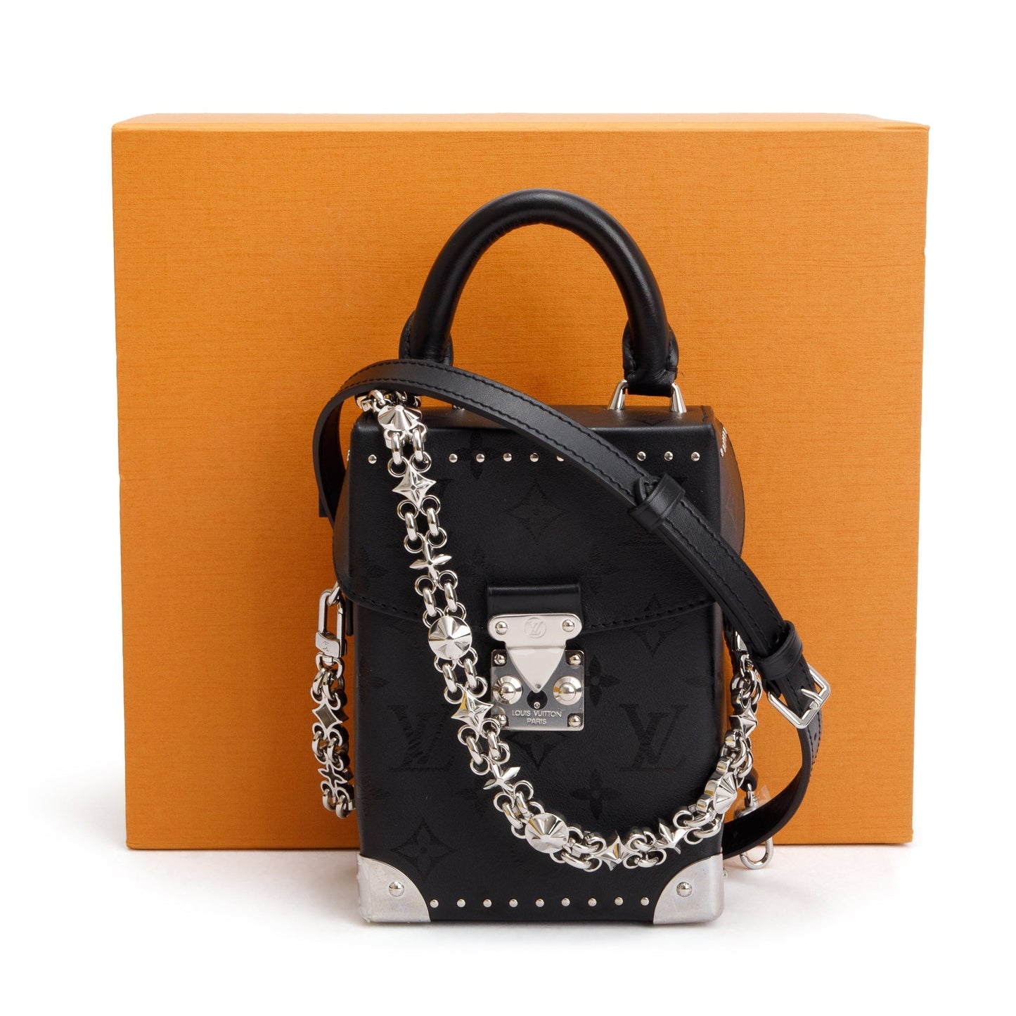 Louis Vuitton 2023 Black Monogram Print Calfskin Leather Camera Box