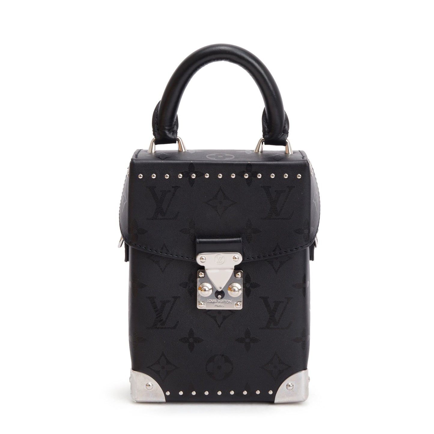 Louis Vuitton 2023 Black Monogram Print Calfskin Leather Camera Box