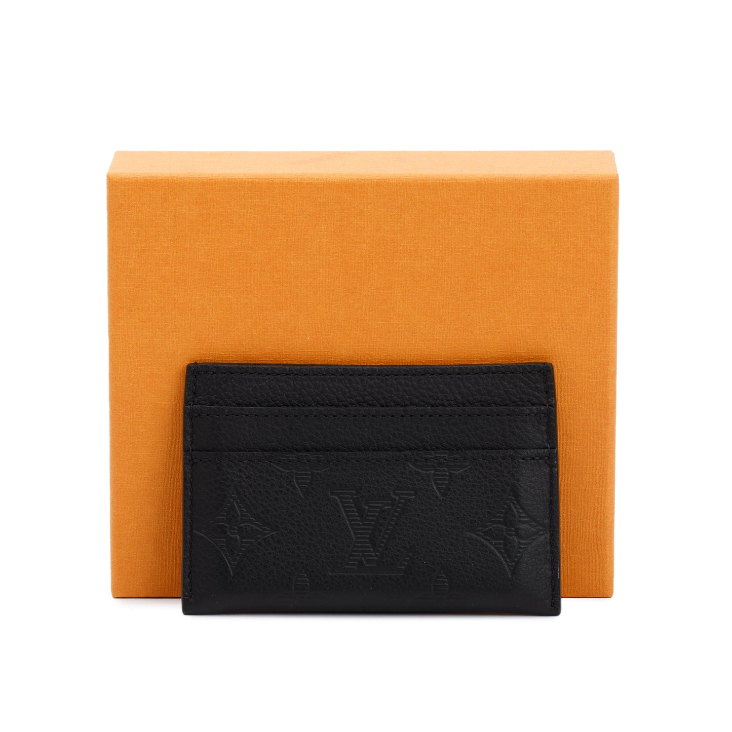 Louis Vuitton 2023 Black Monogram Shadow Calf Leather Double Card Holder