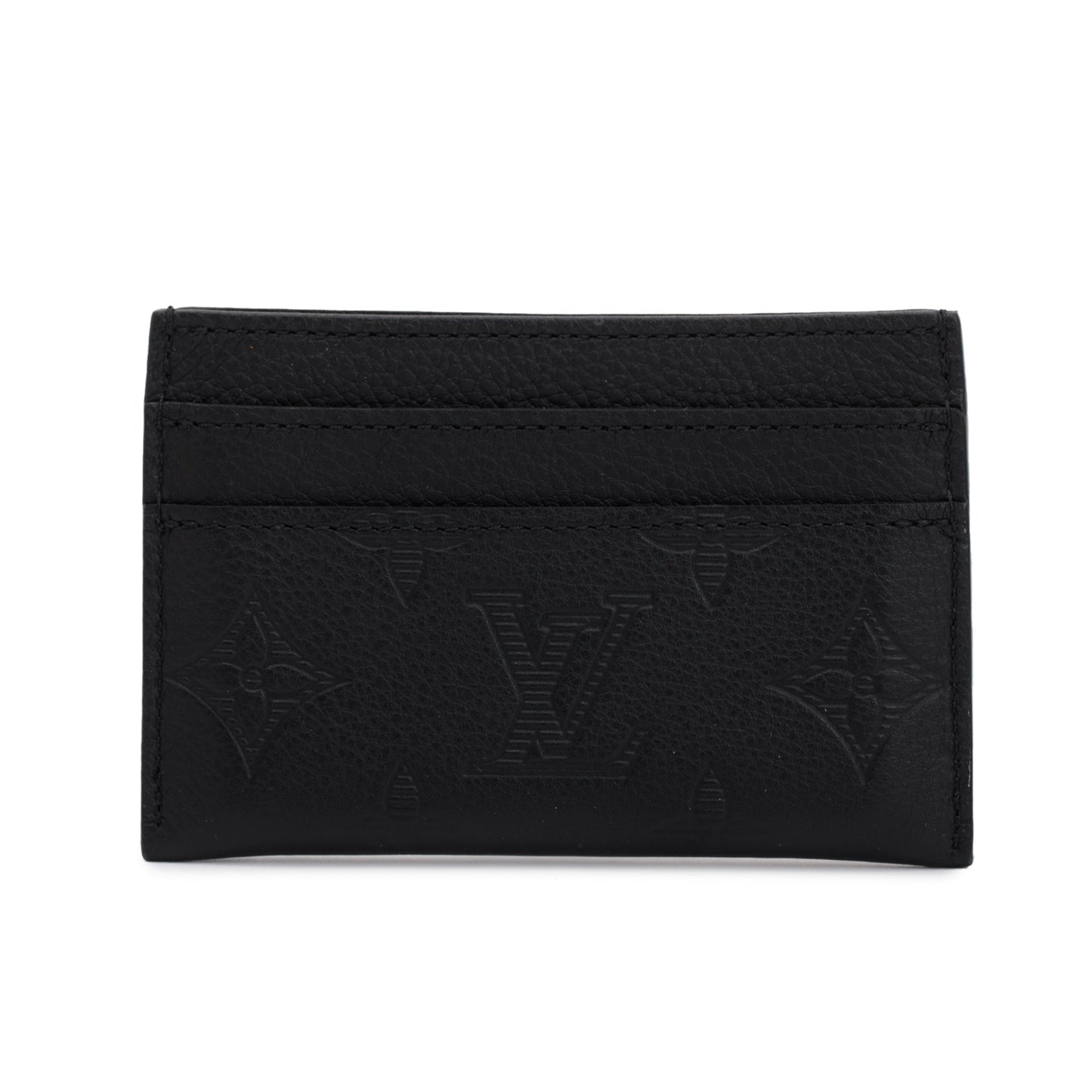 Louis Vuitton 2023 Black Monogram Shadow Calf Leather Double Card Holder