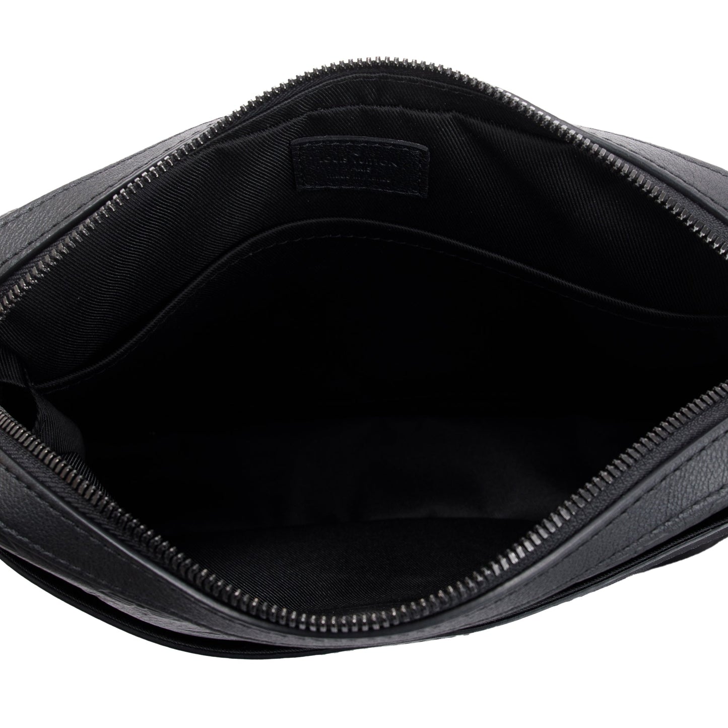 Louis Vuitton 2023 Black Monogram Shadow Embossed Calfskin Leather Trio Messenger Bag