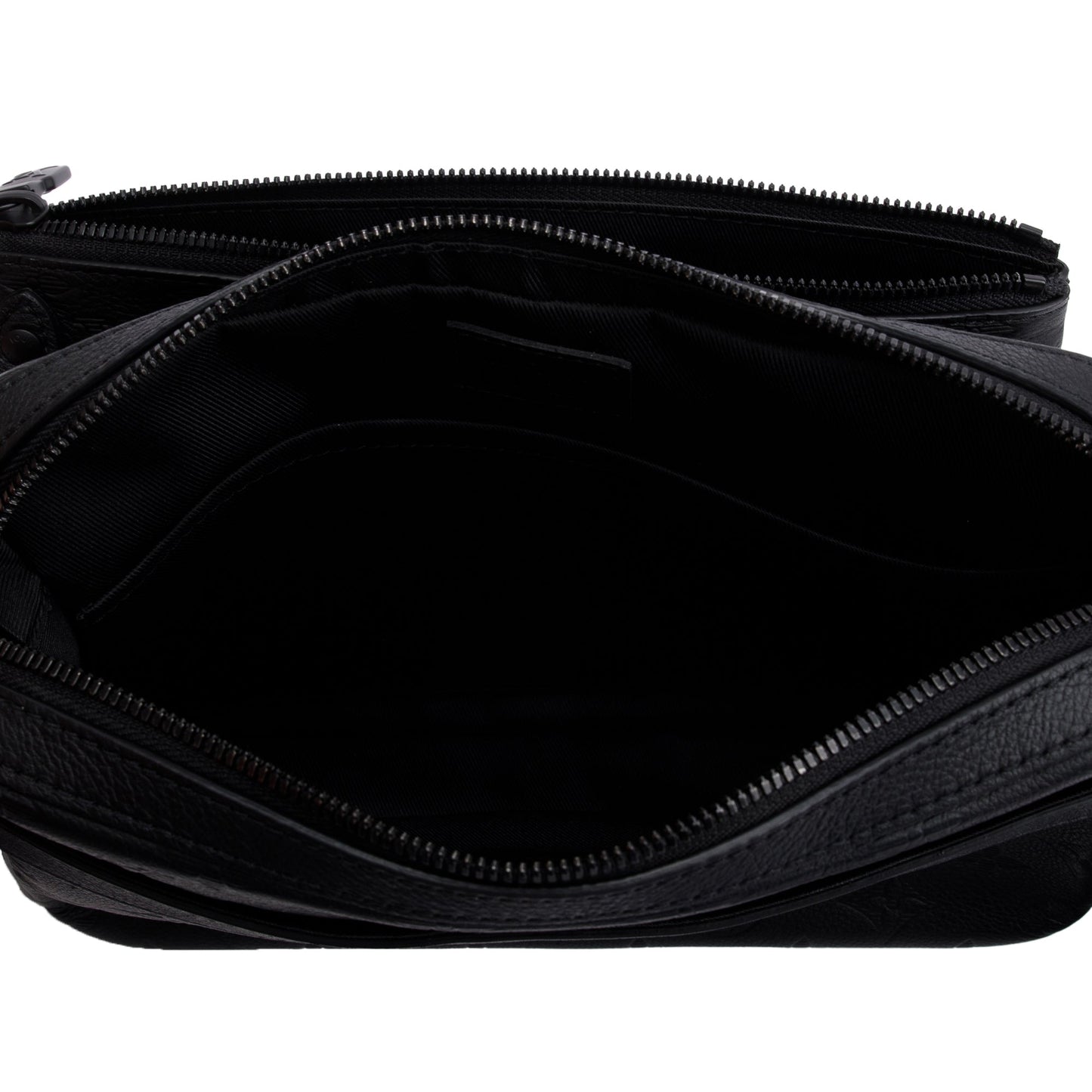Louis Vuitton 2023 Black Monogram Shadow Embossed Calfskin Leather Trio Messenger Bag