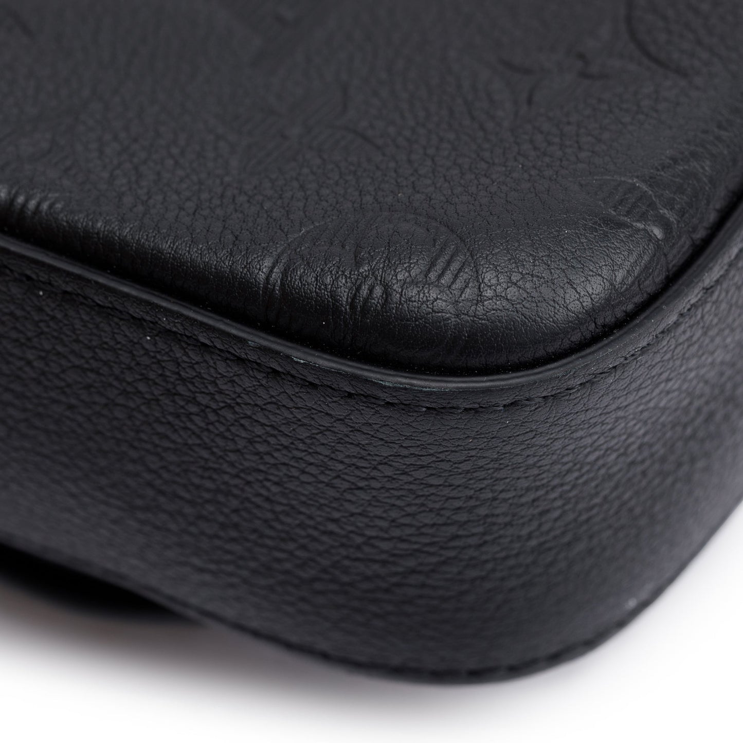 Louis Vuitton 2023 Black Monogram Shadow Embossed Calfskin Leather Trio Messenger Bag