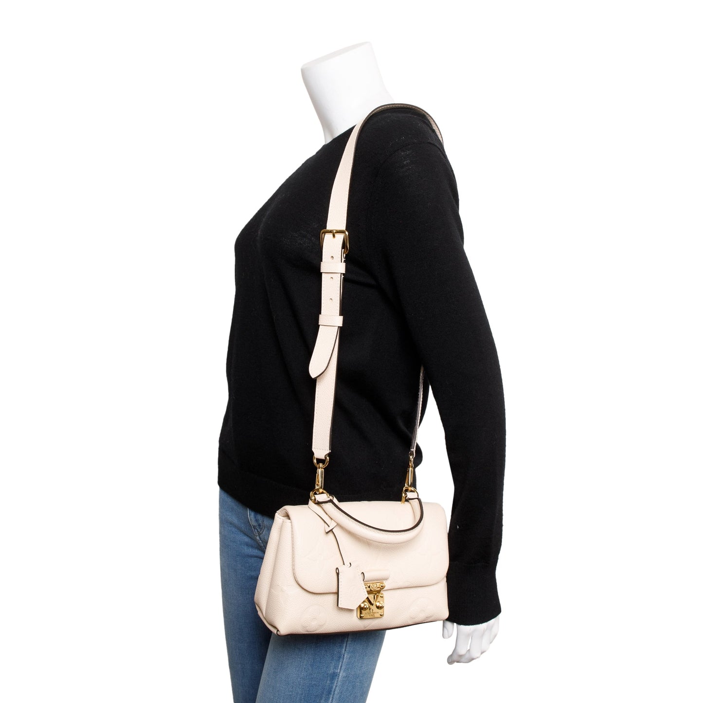 Louis Vuitton 2023 Creme Monogram Empreinte Leather Madeleine BB