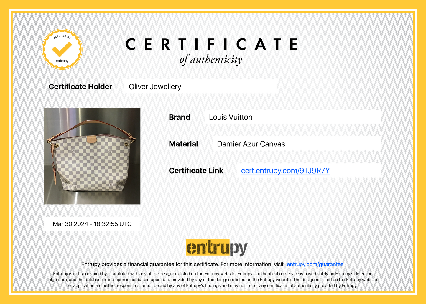 Louis Vuitton 2023 Damier Azur Graceful PM