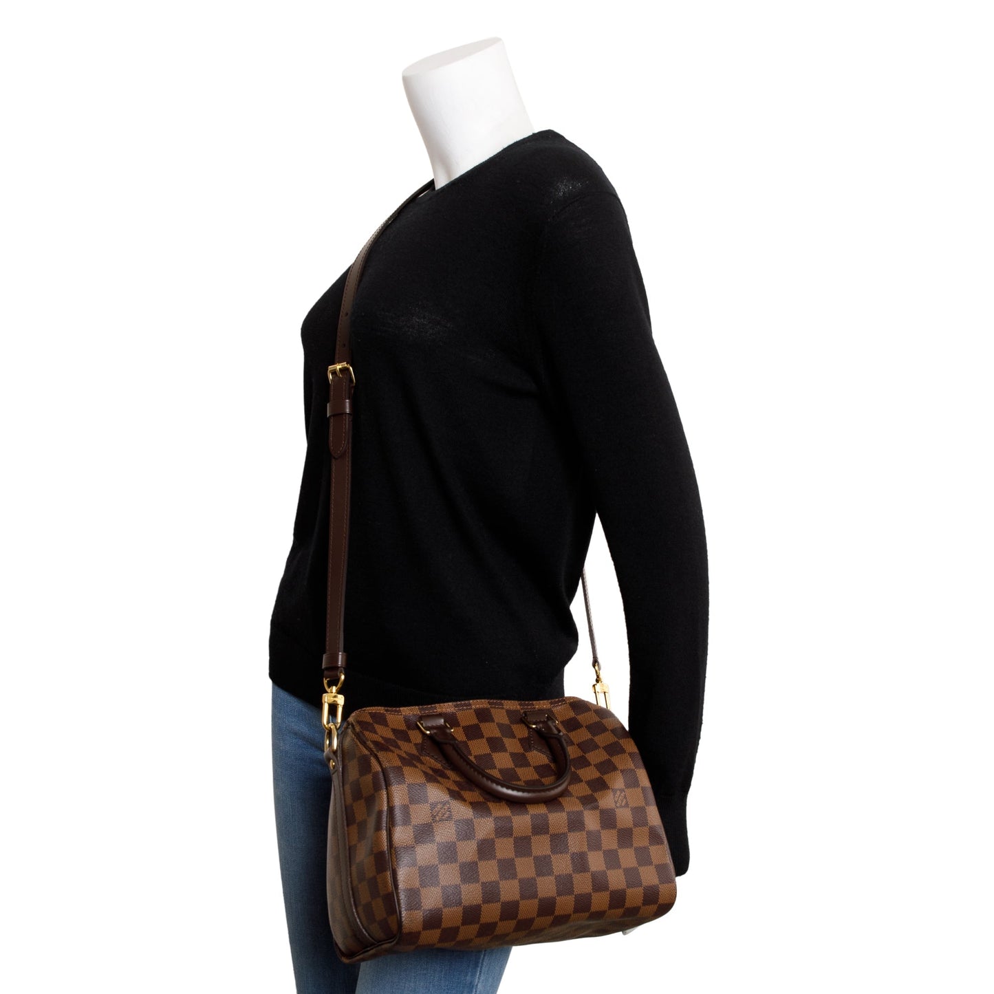 Louis Vuitton 2023 Damier Ebene Speedy Bandouliere 25