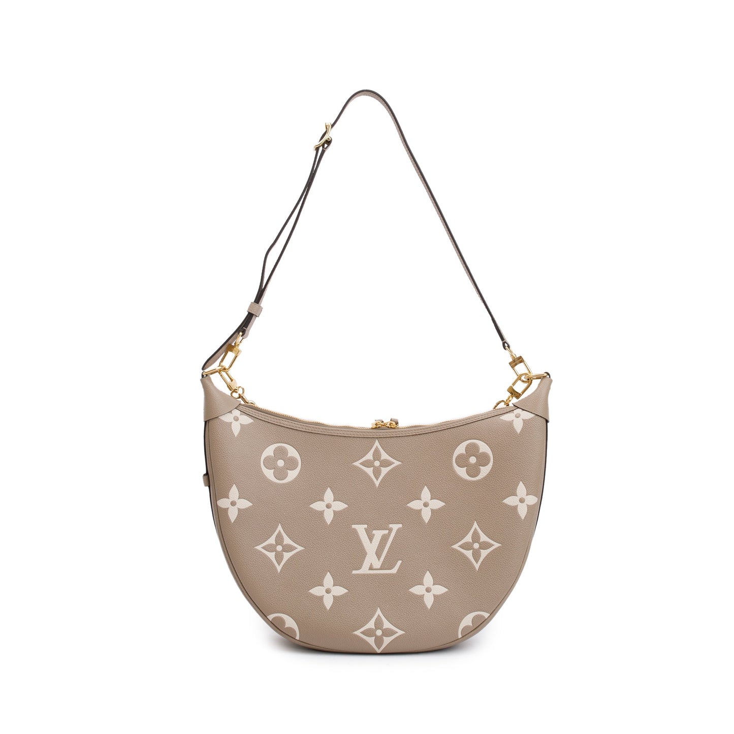Louis Vuitton 2023 Dove Grey/Creme Bicolor Monogram Empreinte Leather Loop Hobo Bag
