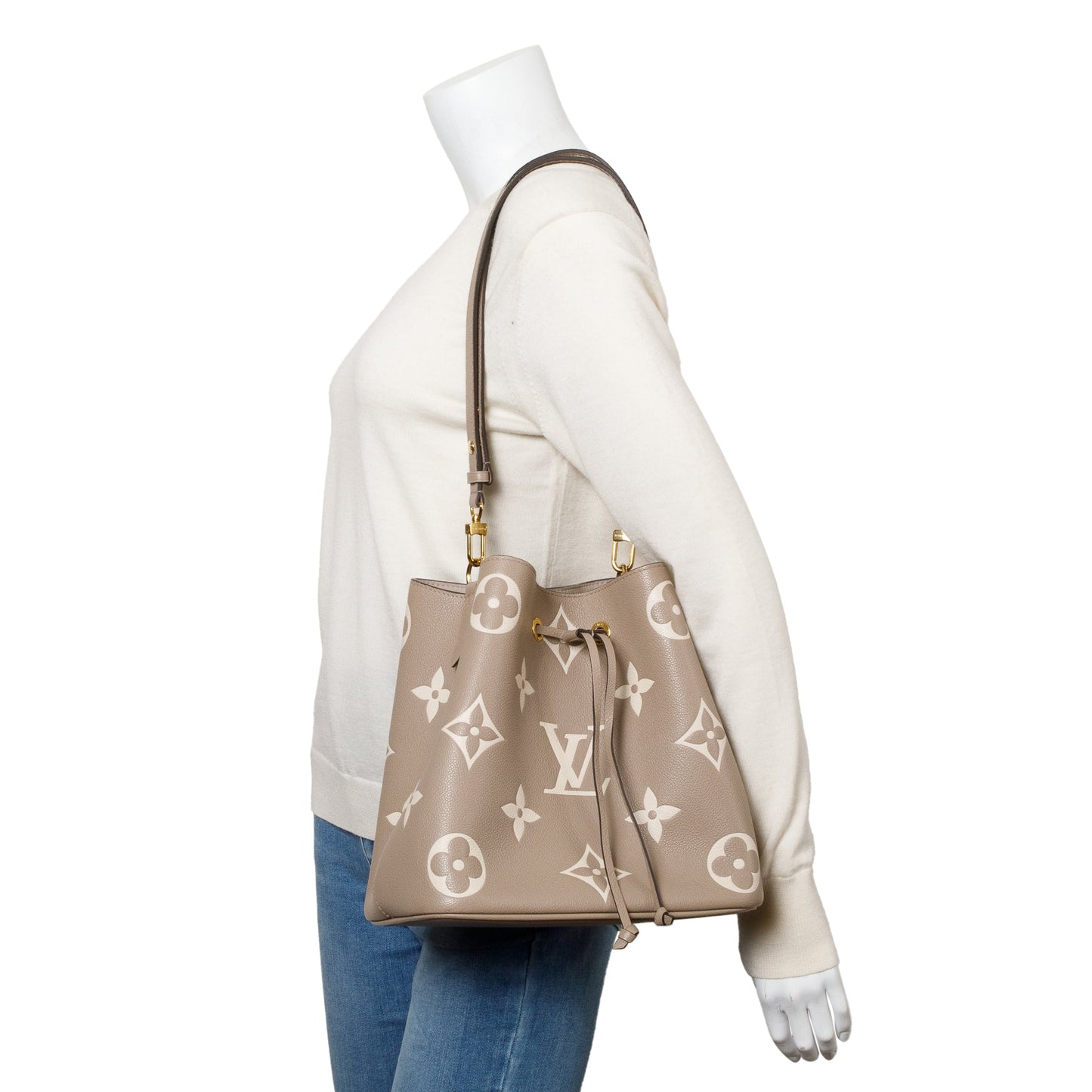 Louis Vuitton 2023 Dove/Creme Bicolor Monogram Empreinte Leather Neonoe MM