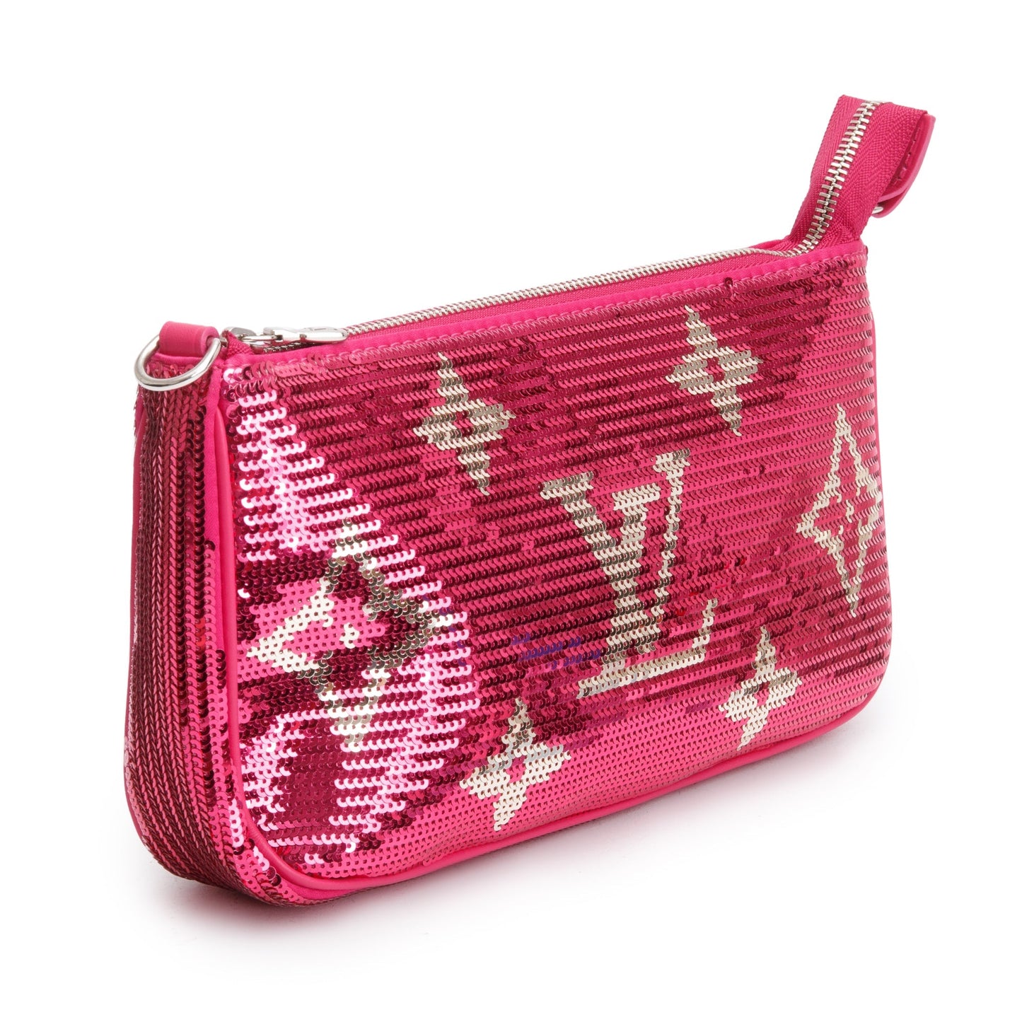 Louis Vuitton 2023 Fuchsia Silver Monogram Giant Sequins Pochette Accessoires