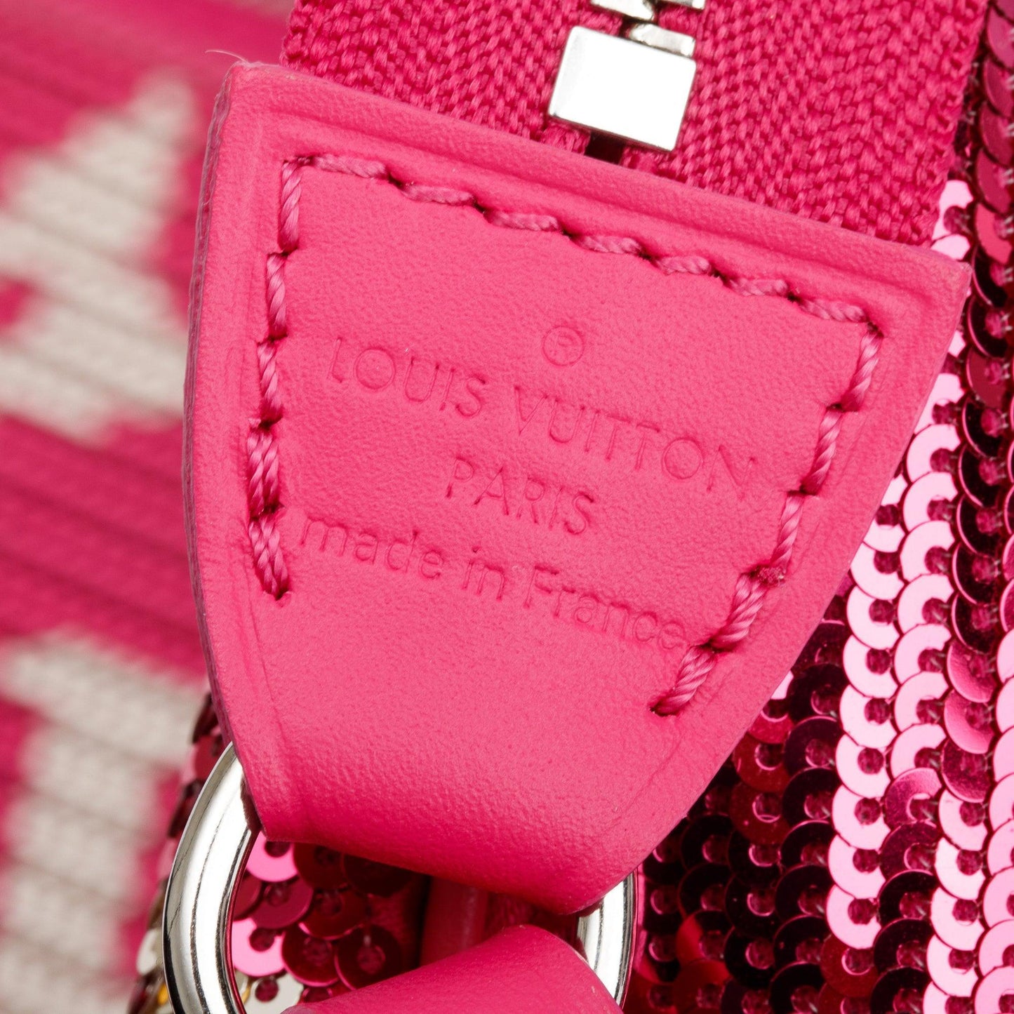 Louis Vuitton 2023 Fuchsia Silver Monogram Giant Sequins Pochette Accessoires