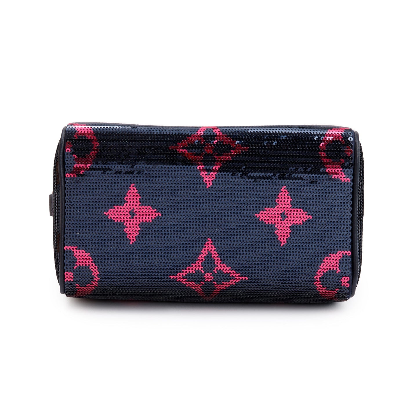 Louis Vuitton 2023 Navy Fuchsia Monogram Giant Sequins Speedy Bandouliere 18