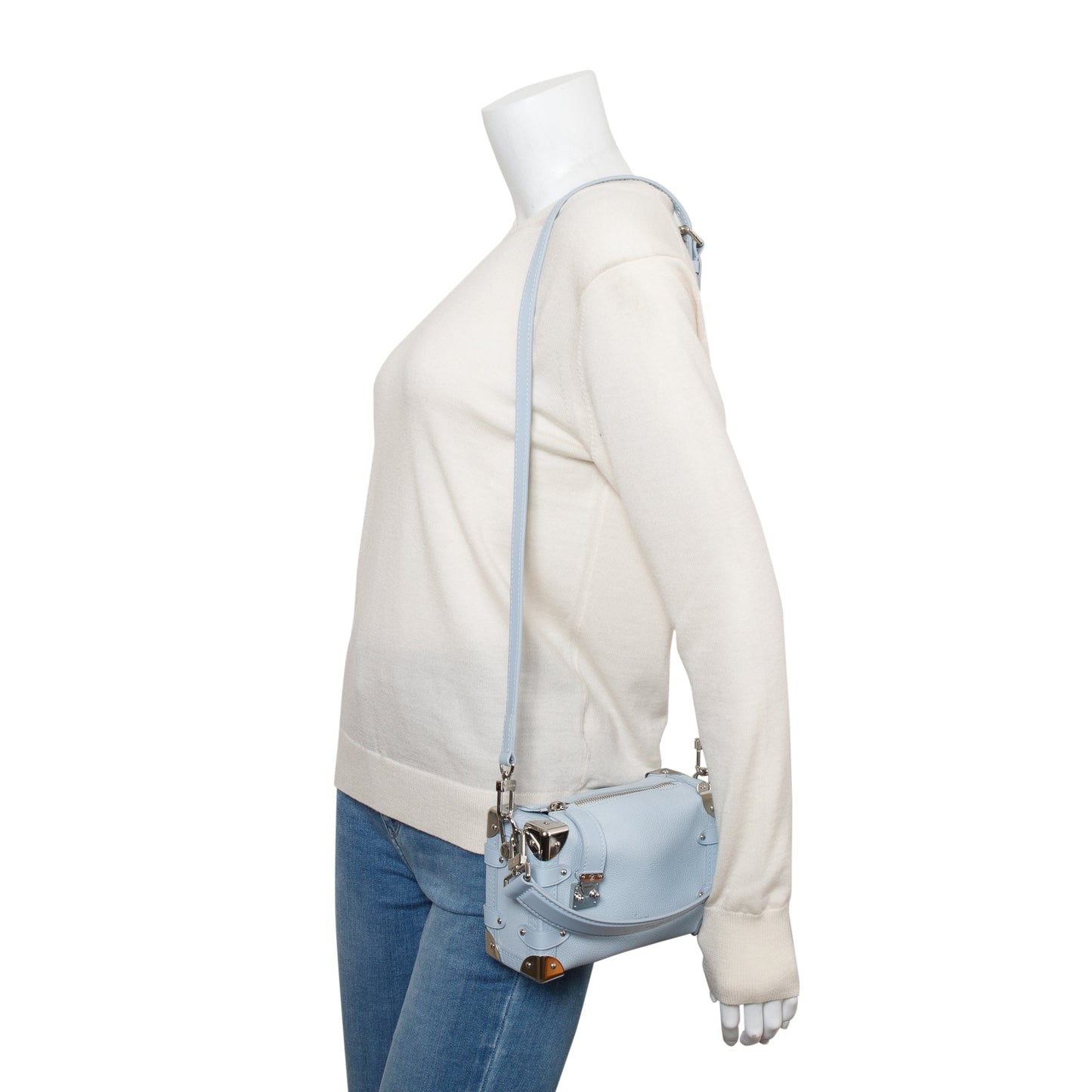 Louis Vuitton 2023 Olympe Blue Calfskin Leather Side Trunk PM