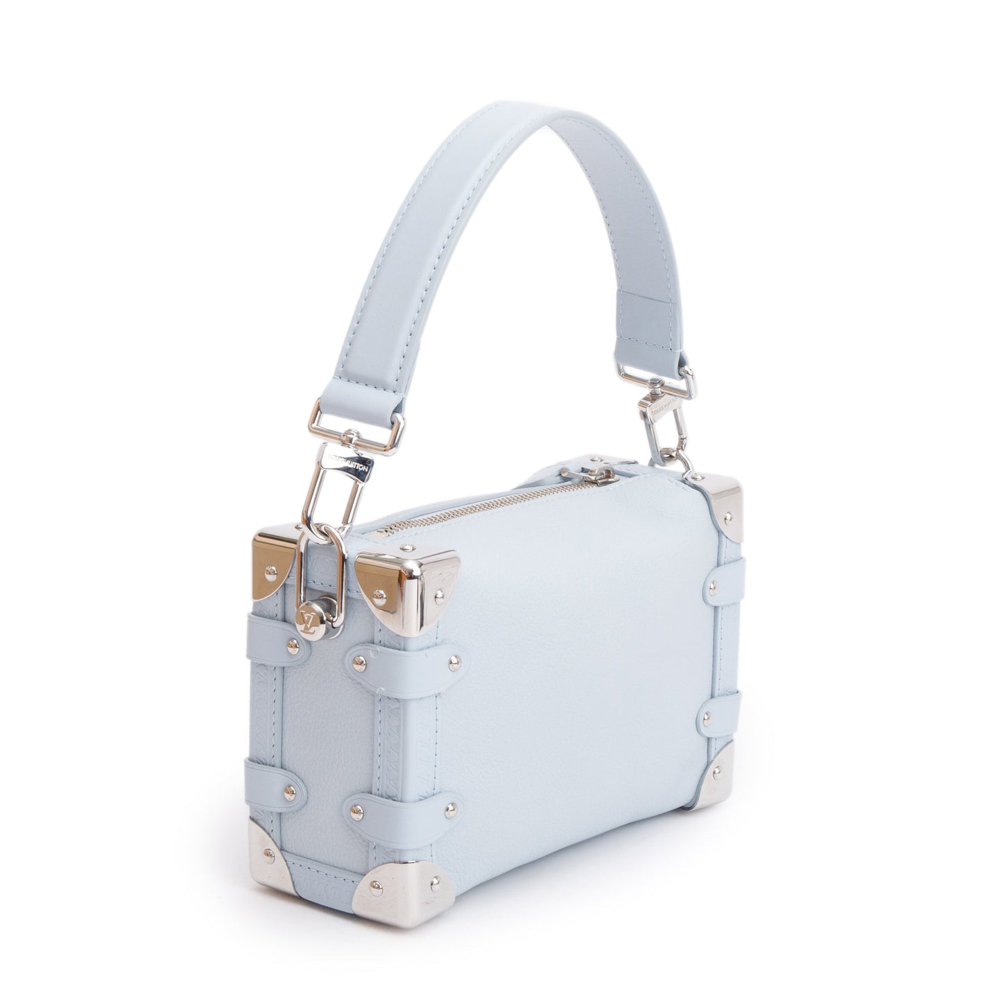 Louis Vuitton 2023 Olympe Blue Calfskin Leather Side Trunk PM