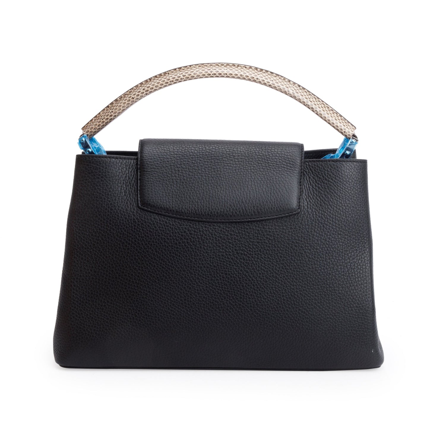 Louis Vuitton 2023 Python Trimmed Black Taurillon Capucines MM
