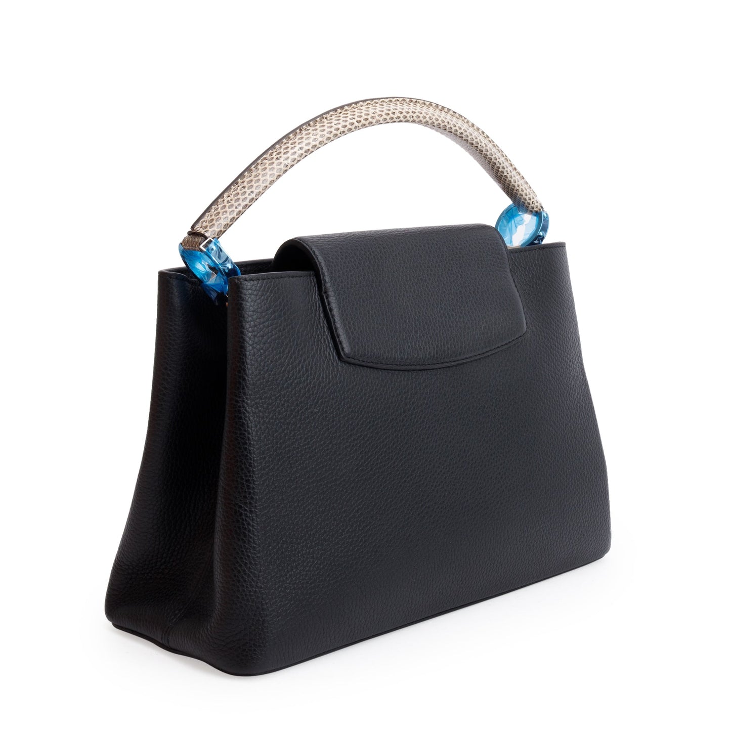 Louis Vuitton 2023 Python Trimmed Black Taurillon Capucines MM