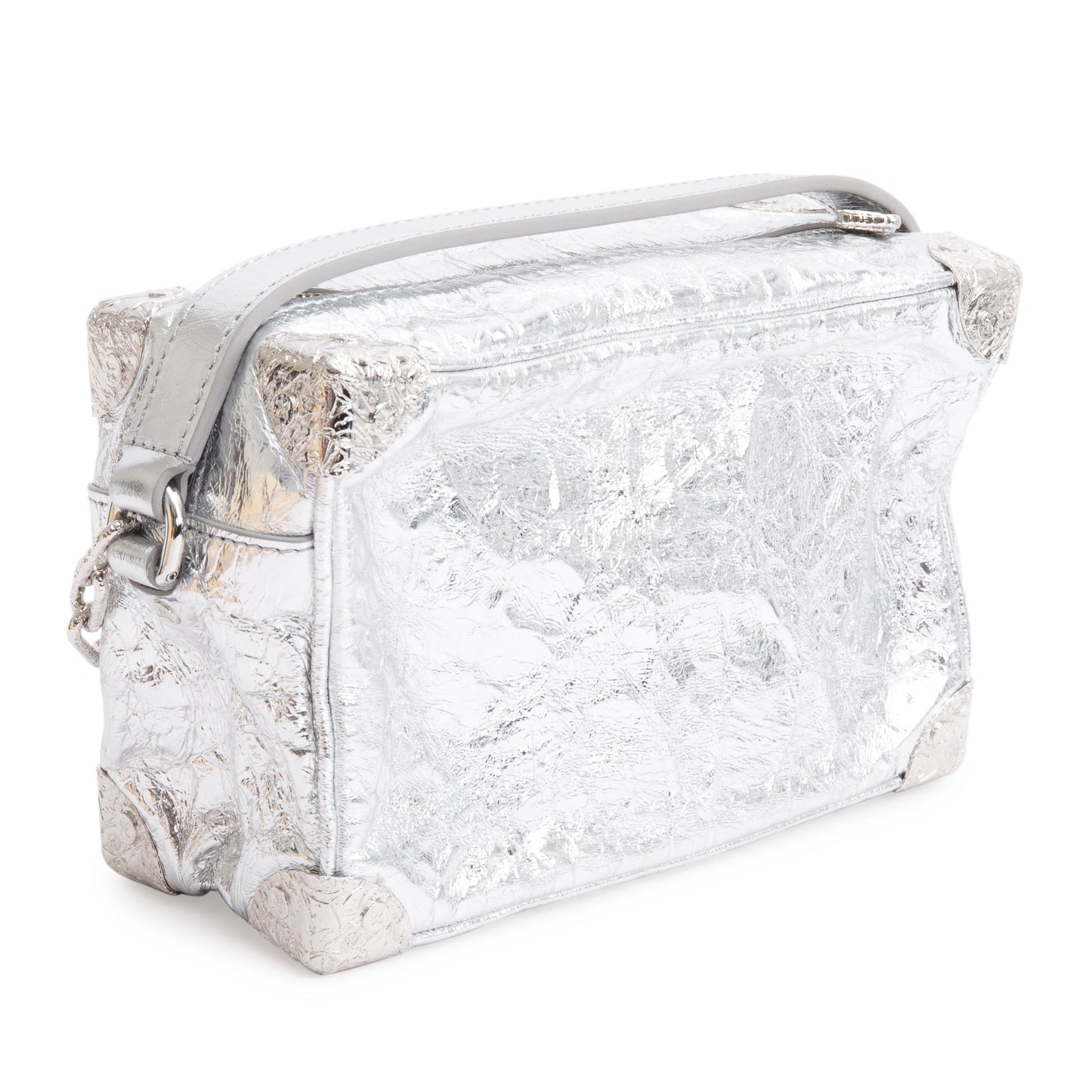 Louis Vuitton 2023 Silver Aluminum & Cowhide Leather Mini Soft Trunk Crushed Bag