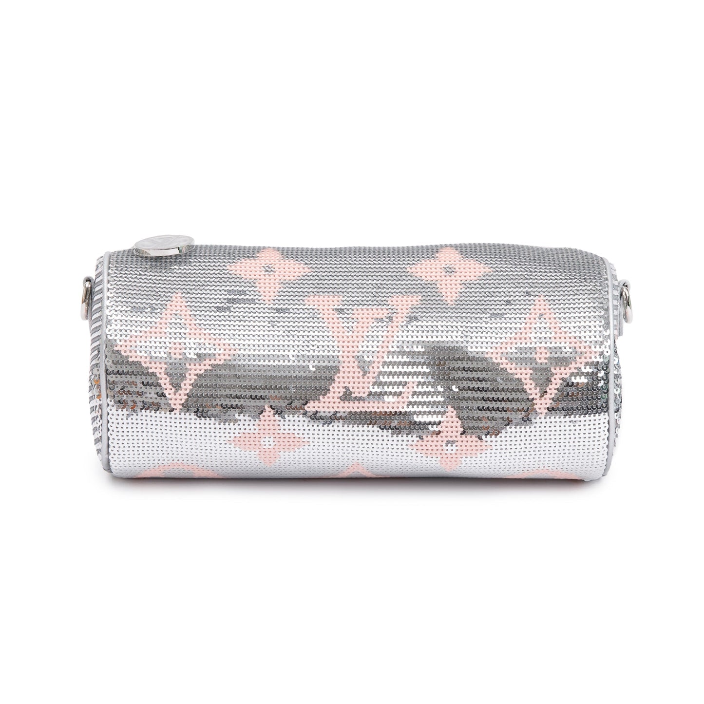 Louis Vuitton 2023 Silver Rose Monogram Giant Sequins Papillon Pouch