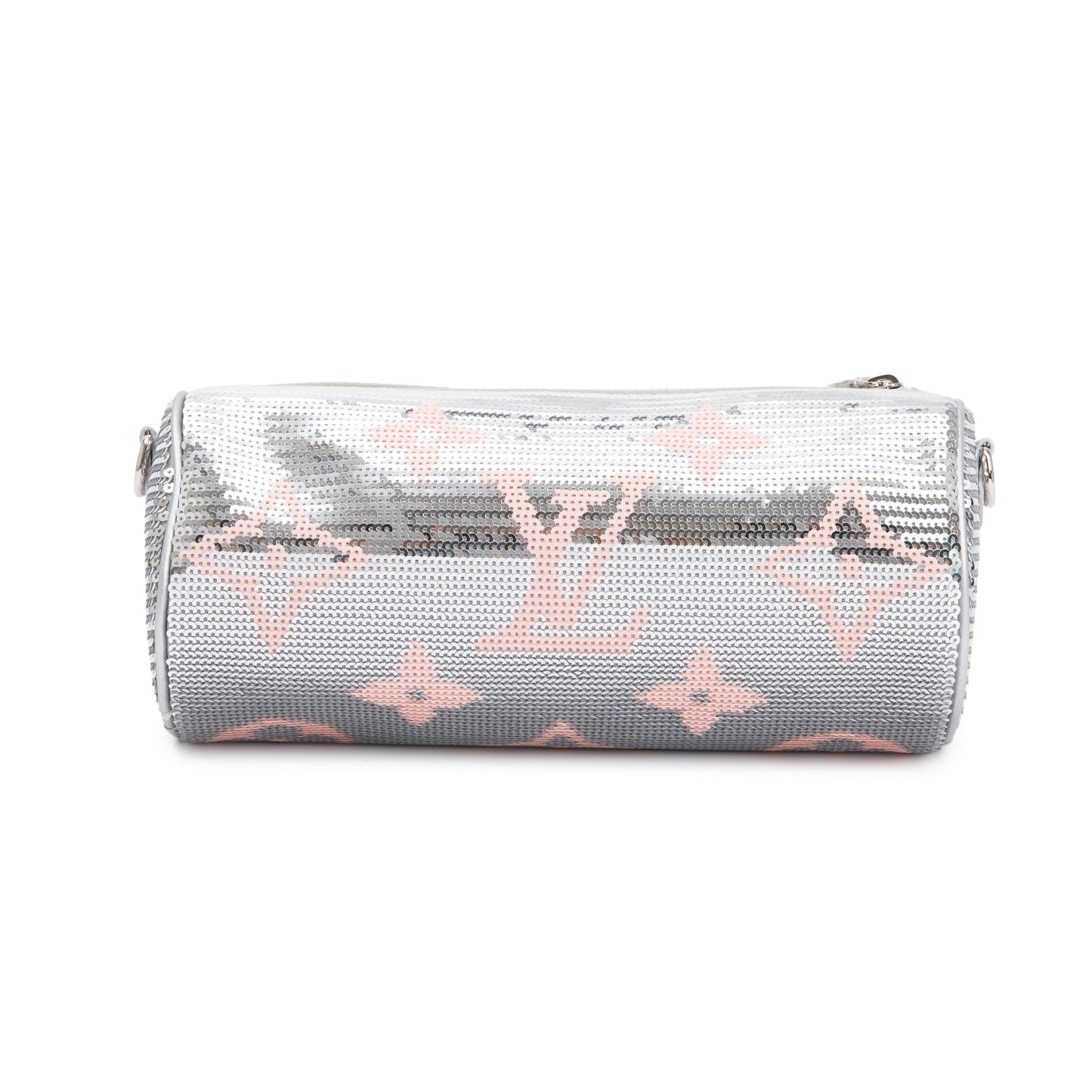Louis Vuitton 2023 Silver Rose Monogram Giant Sequins Papillon Pouch