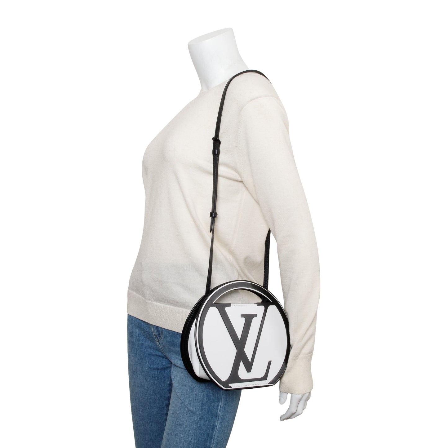Louis Vuitton 2024 Black & White Cowhide Leather Around Me PM