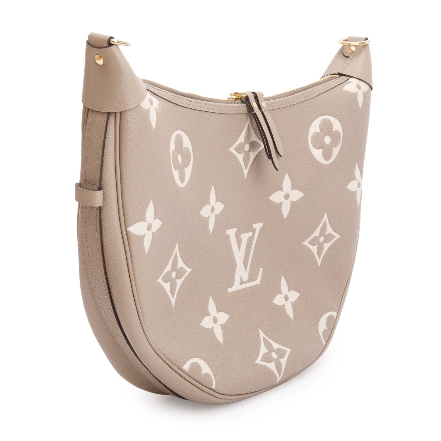 Louis Vuitton 2024 Dove Grey/Creme Bicolor Monogram Empreinte Leather Loop Hobo Bag