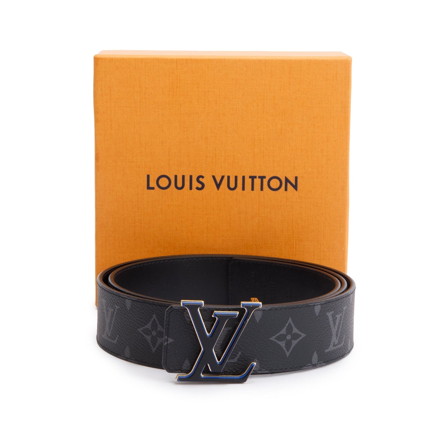 Louis Vuitton 2024 Monogram Eclipse & Black Leather LV Optic 40 MM Reversible Belt, Size 100 40