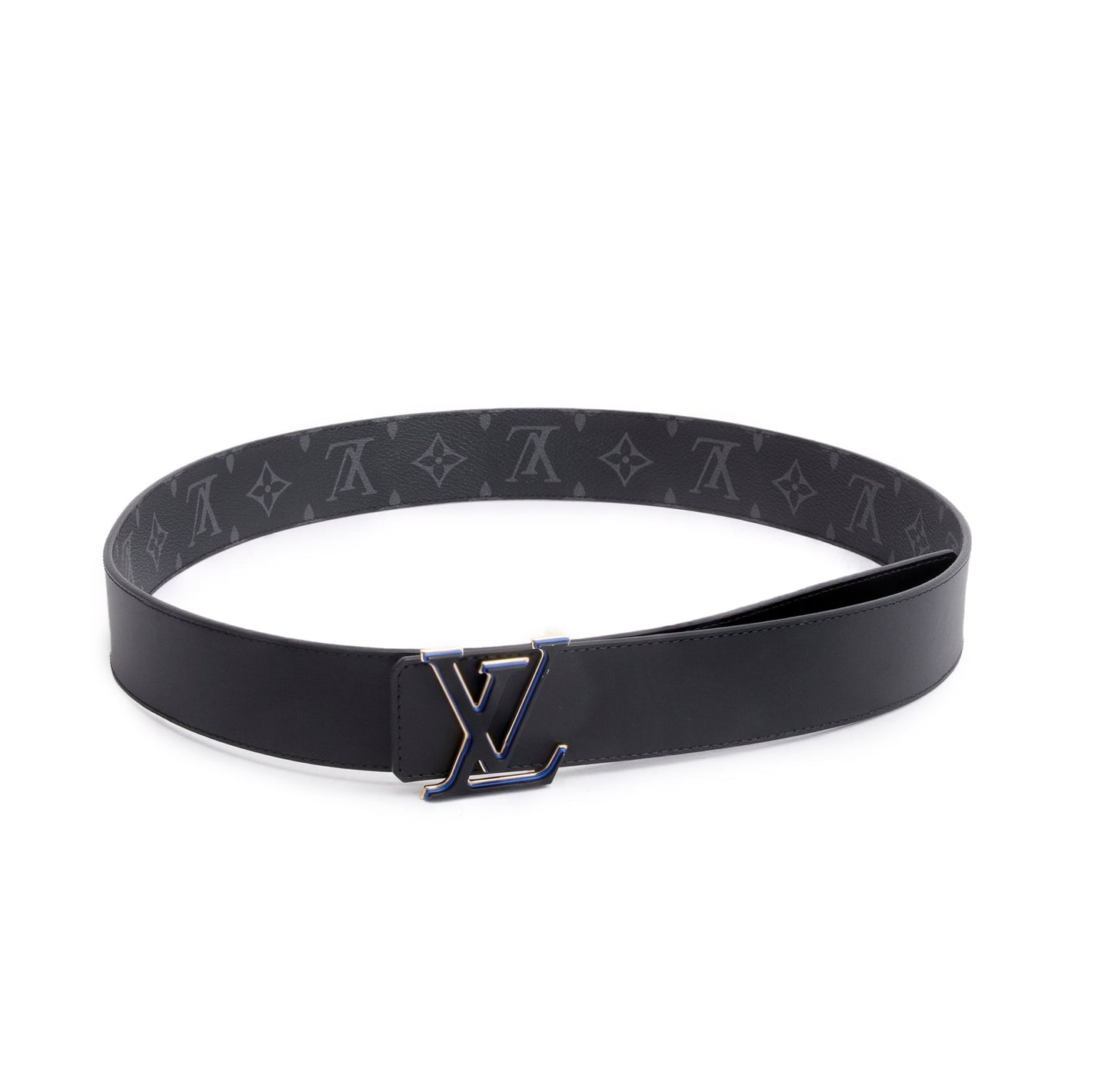 Louis Vuitton 2024 Monogram Eclipse & Black Leather LV Optic 40 MM Reversible Belt, Size 100 40