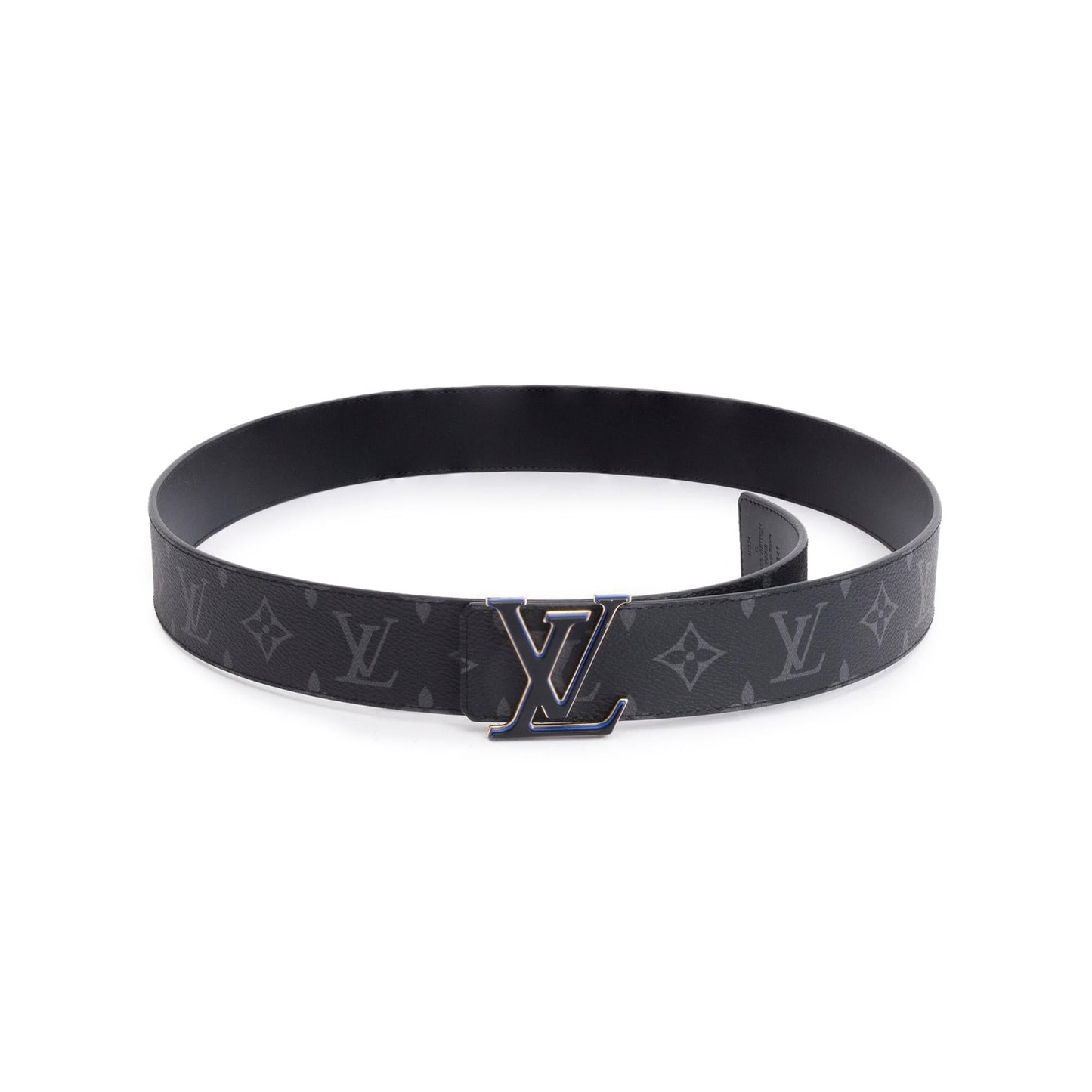 Louis Vuitton 2024 Monogram Eclipse & Black Leather LV Optic 40 MM Reversible Belt, Size 100 40